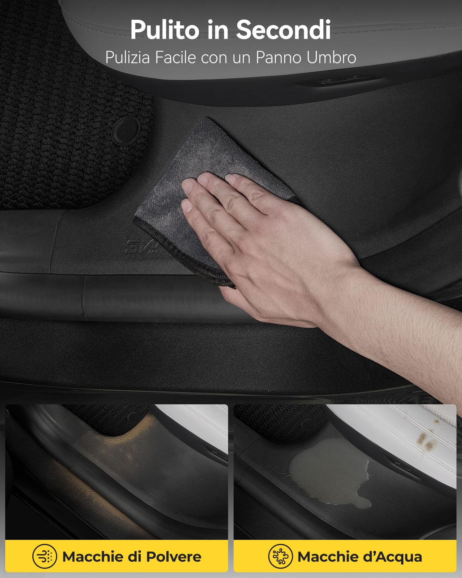 3W Set 9 Protezioni per Soglia per Tesla Model Y Juniper 2025-2026, Soglie delle Porte dell'Auto Anteriori e Posteriori, Protezione del Bagagliaio in TPE, Anti-polvere, Accessorio Auto su Misura
