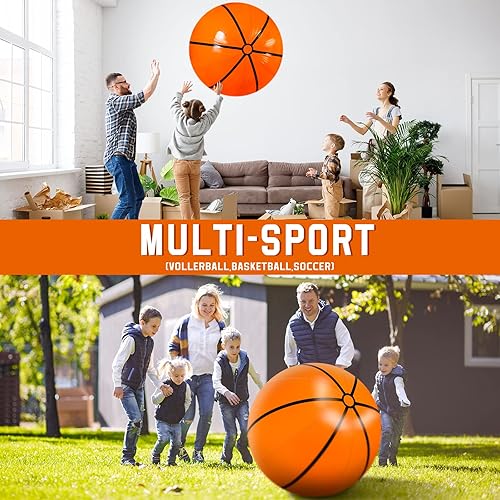 Miniatura 6 de Meooeck 2 bolas inflables grandes de 27 pulgadas, pelotas de playa gigantes para piscina, verano, actividades al aire libre, decoraciones de fiesta