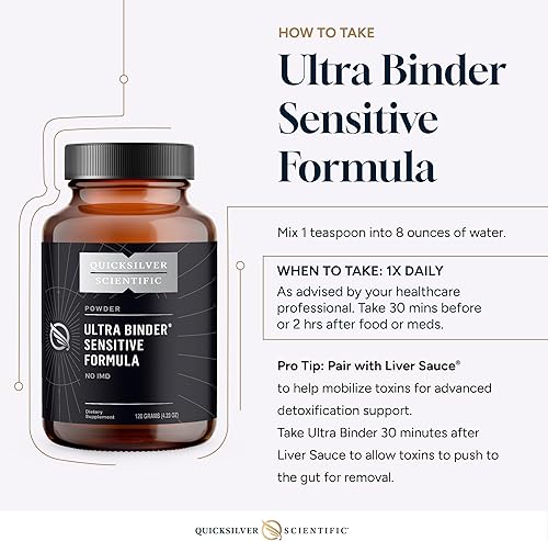 Miniatura 6 de Quicksilver Scientific Fórmula ultra sensible a la carpeta - Suplemento de salud intestinal con carbón activado, arcilla de bentonita - Polvo de