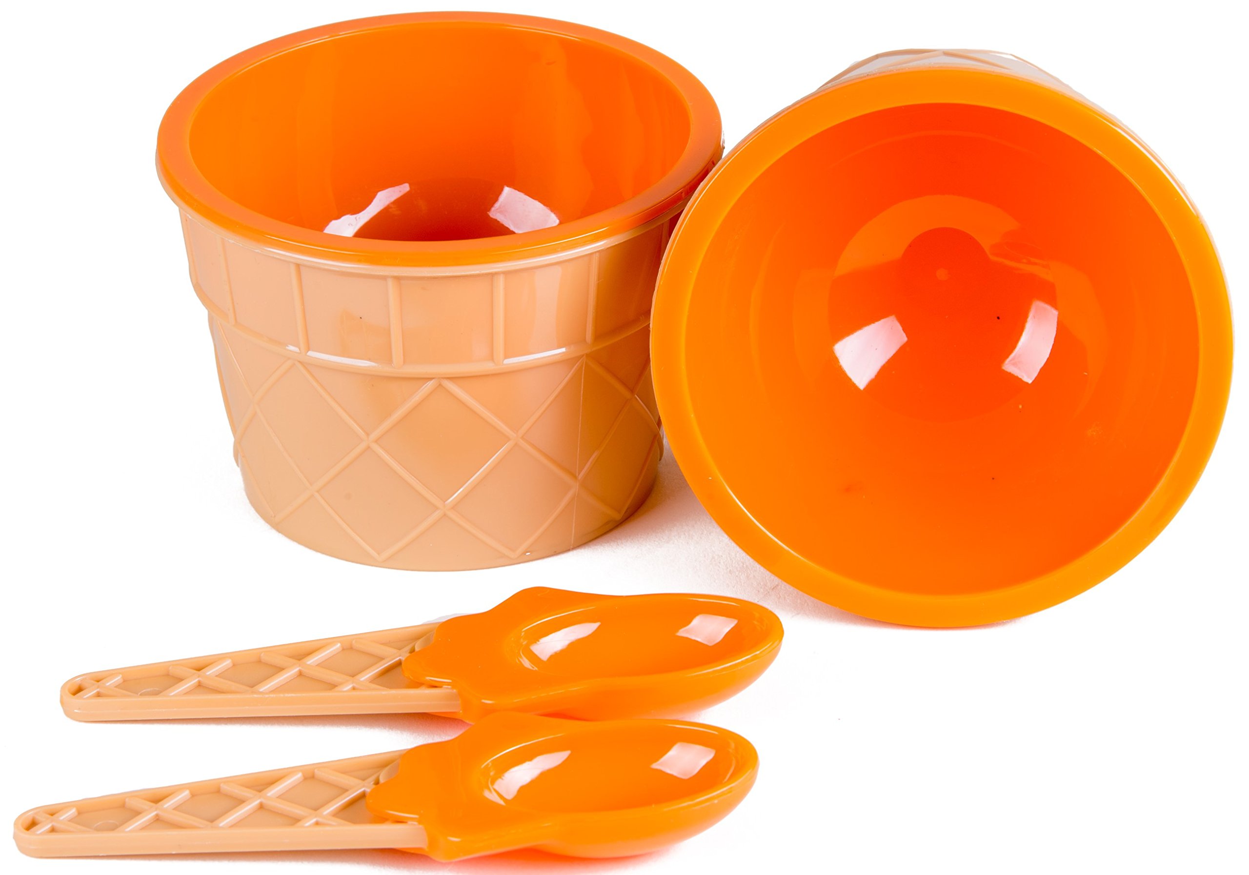 Buy Ice Cream Cups with Spoons / Large Plastic Dish with Spoon / Dessert Sundae Frozen Yogurt