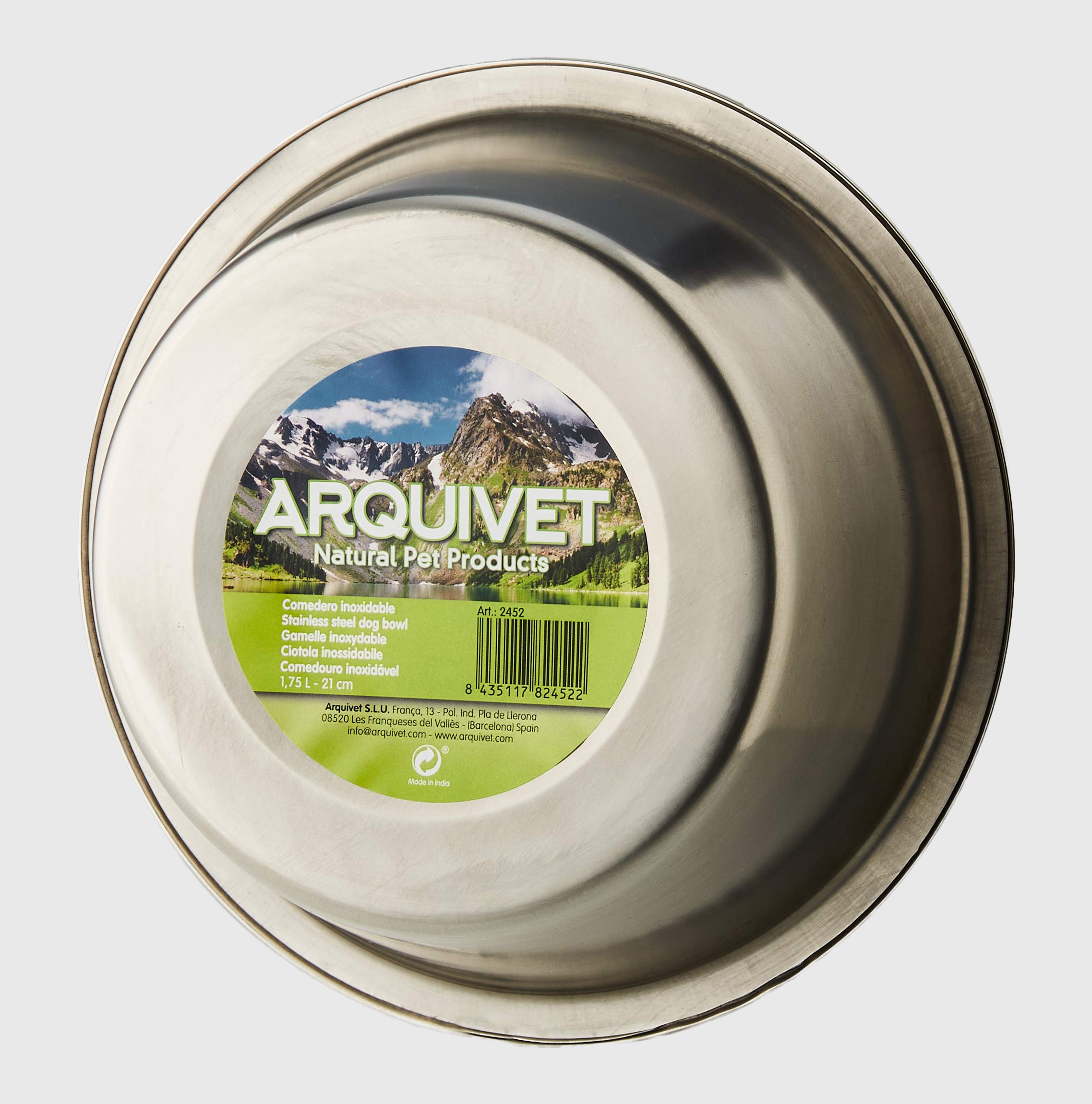 Arquivet 8435117824522 - Comedero INOX 3 1, Metálico, 75 L / 21 cm