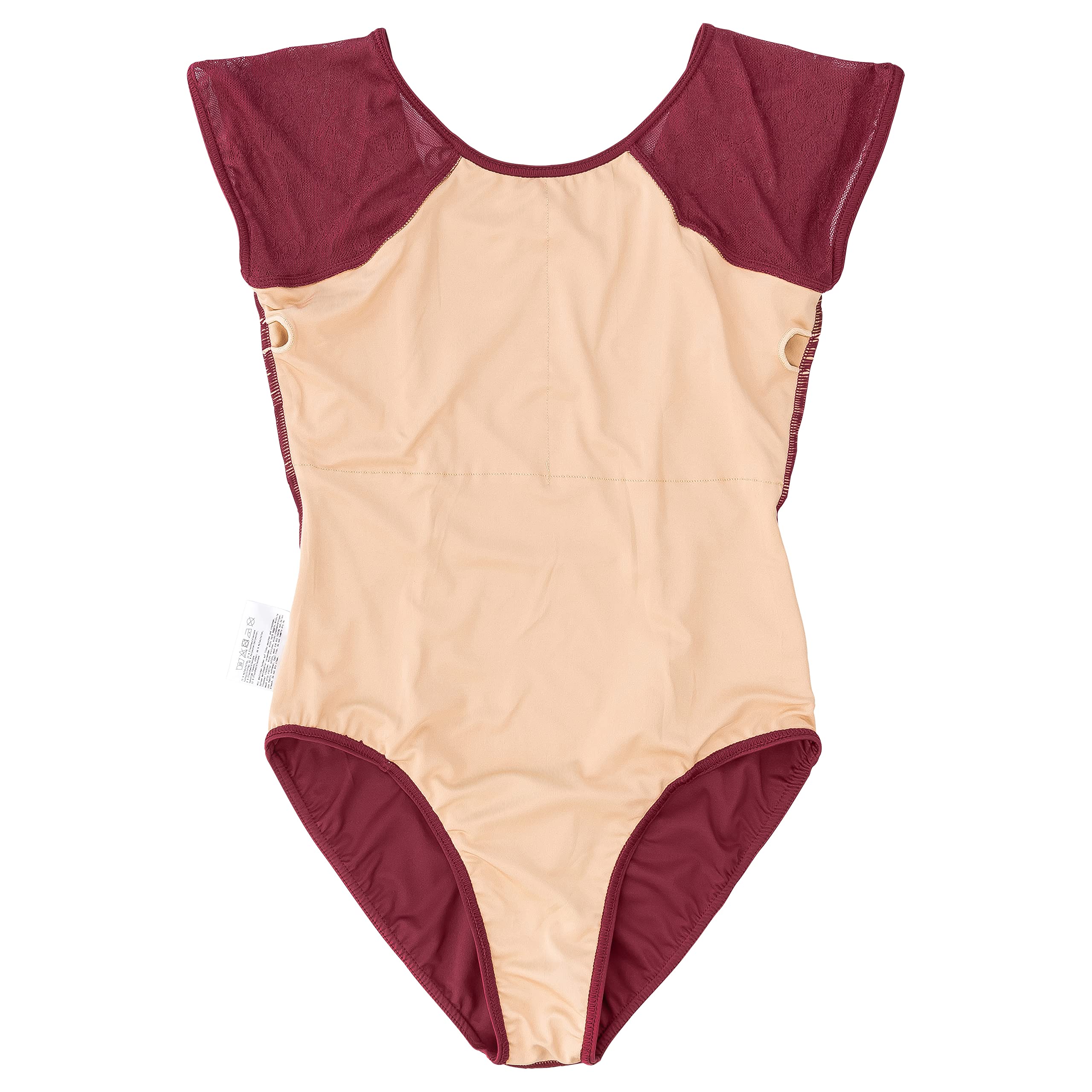 tanzmuster Ballett Trikot Damen Kurzarm - Maike - fein bestickt - BH-Pad-Einschub - Tanz Body - Ballettkleidung für Erwachsene