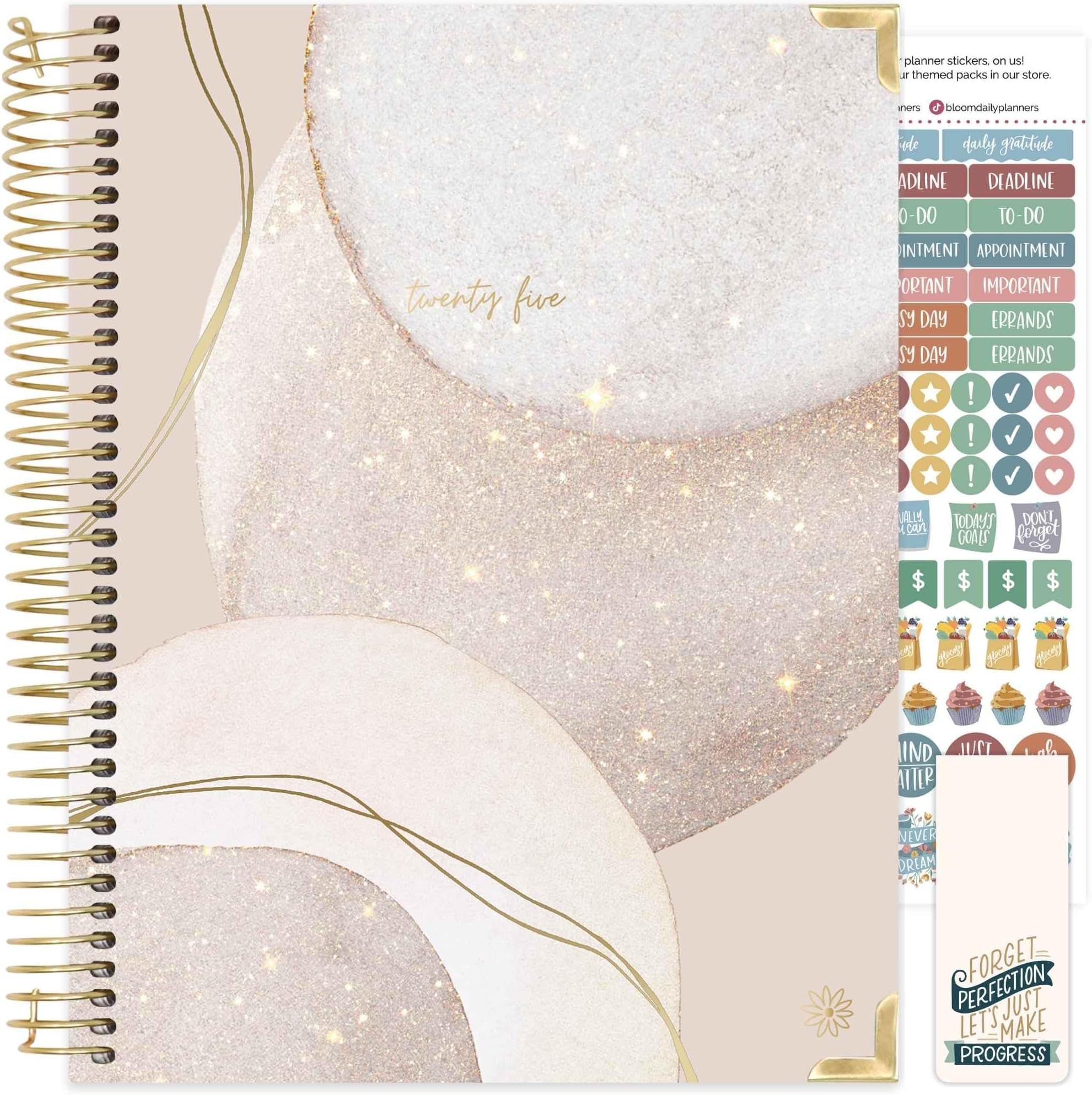 bloom daily planners HARDCOVER 2025 (8.5" x 11") Calendar Year Day Planner (January 2025 - December 2025) - Passion/Goal Organizer - Monthly & Weekly Inspirational Agenda Book - Brushed Beige