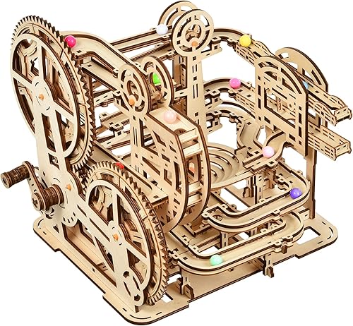 eaclqins Rompecabezas de madera 3D de Santa Factory Kit de modelo de reloj de fábrica de Papá Noel, kit de construcción de modelos mecánicos para