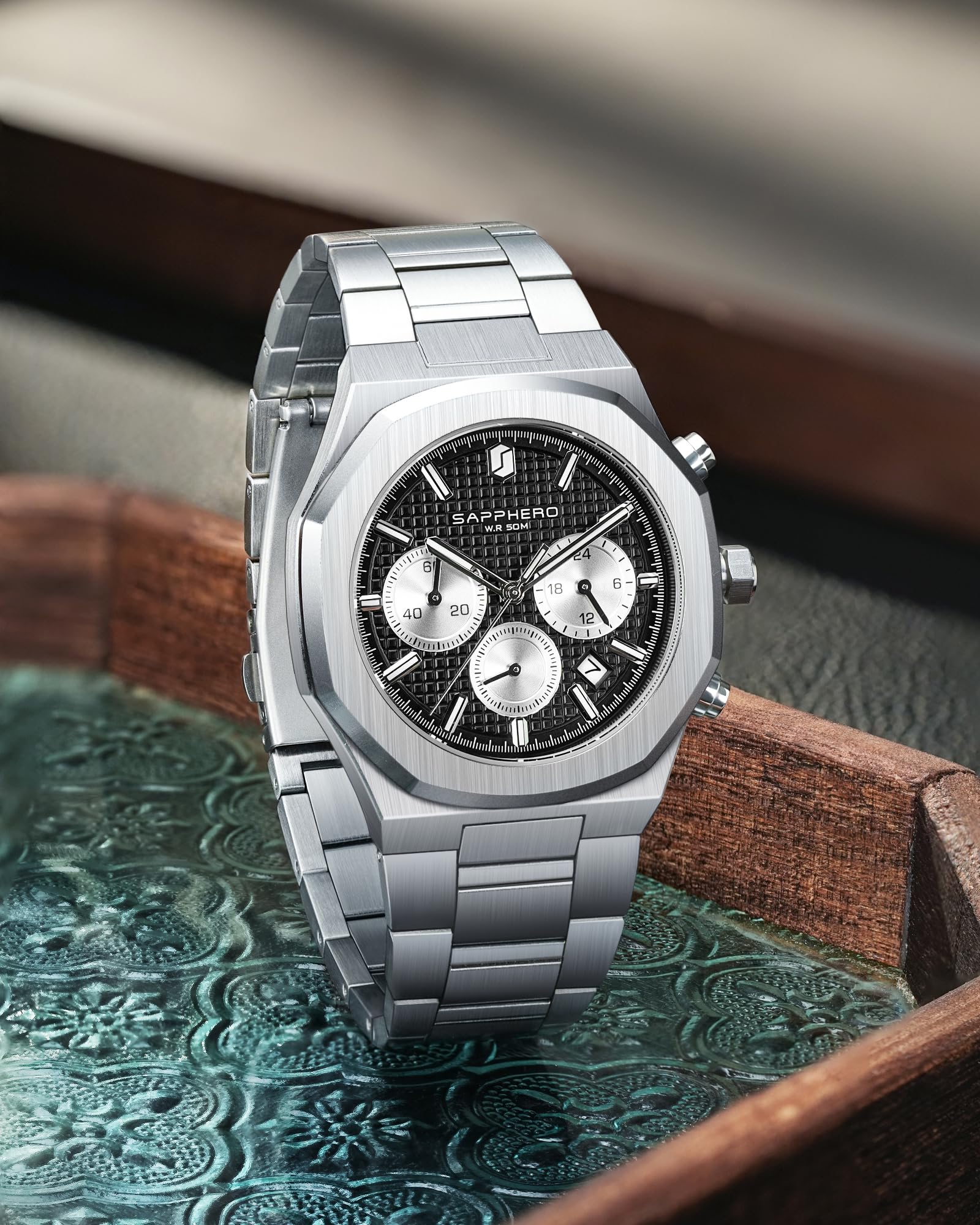 SAPPHERO Uhren Herren Uhren für Männer Luxus Herrenuhr wasserdichte Herrenarmbanduhr Business Datum Sport Zeit Mode Edelstahl
