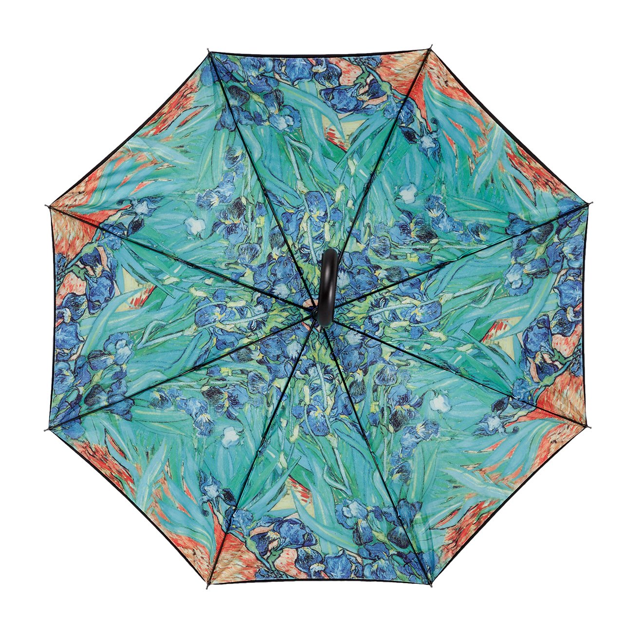 VON LIILENFELD® Parapluie Canne Grand Robuste Ouverture Automatique Art Floral Vincent van Gogh : Iris Double Épaisseur