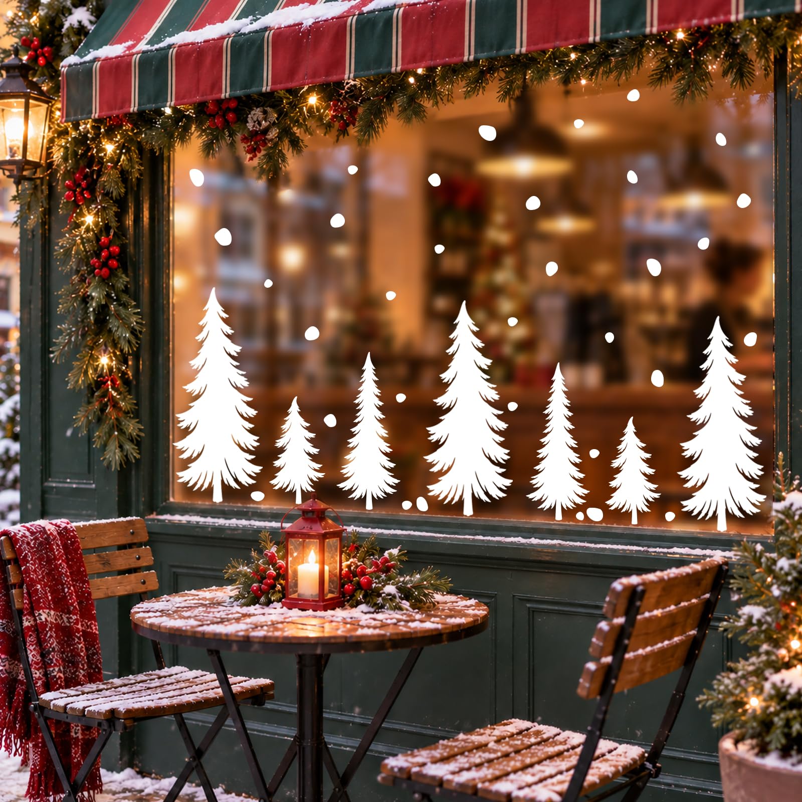 8 Sheets Christmas Window Clings Tree Decor, Christmas Decorations Stickers