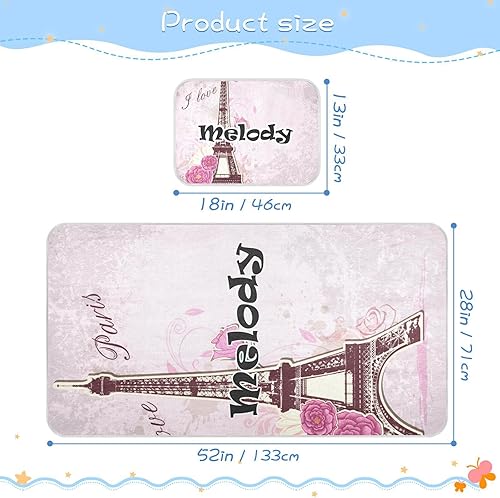 Miniatura 4 de Custom Pink Roses Eiffel Tower Crib Mattress Protector Pad for Boys Girls Baby Ice Silk Mat Bed Playard Playpen Sheets Cooling Mattress Topper for