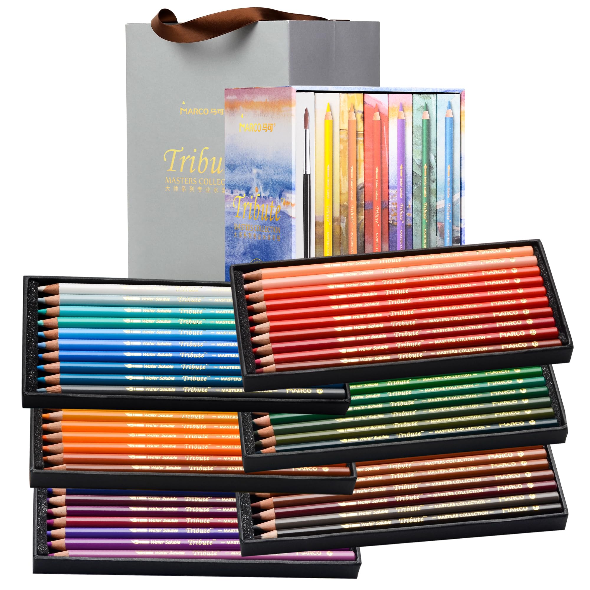 MARCO Crayons de Couleur pour Adultes à Colorier (à base d'huile, 60 couleurs)