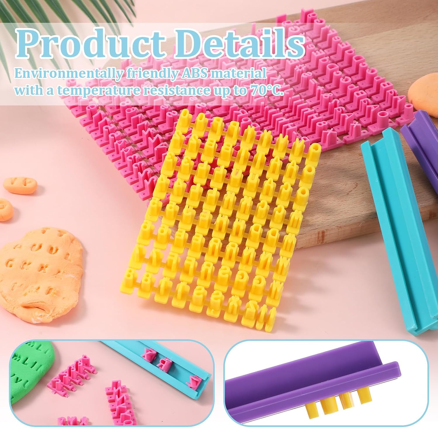 Clay Letter Stamps Alphabet Stamps Pottery Stamp for Clay Polymer Clays Tools Mini Alphabet Stamp Fondant Cookie Cake Impress Embosser Cutter Stampes DIY Making Tools (225 Characters)
