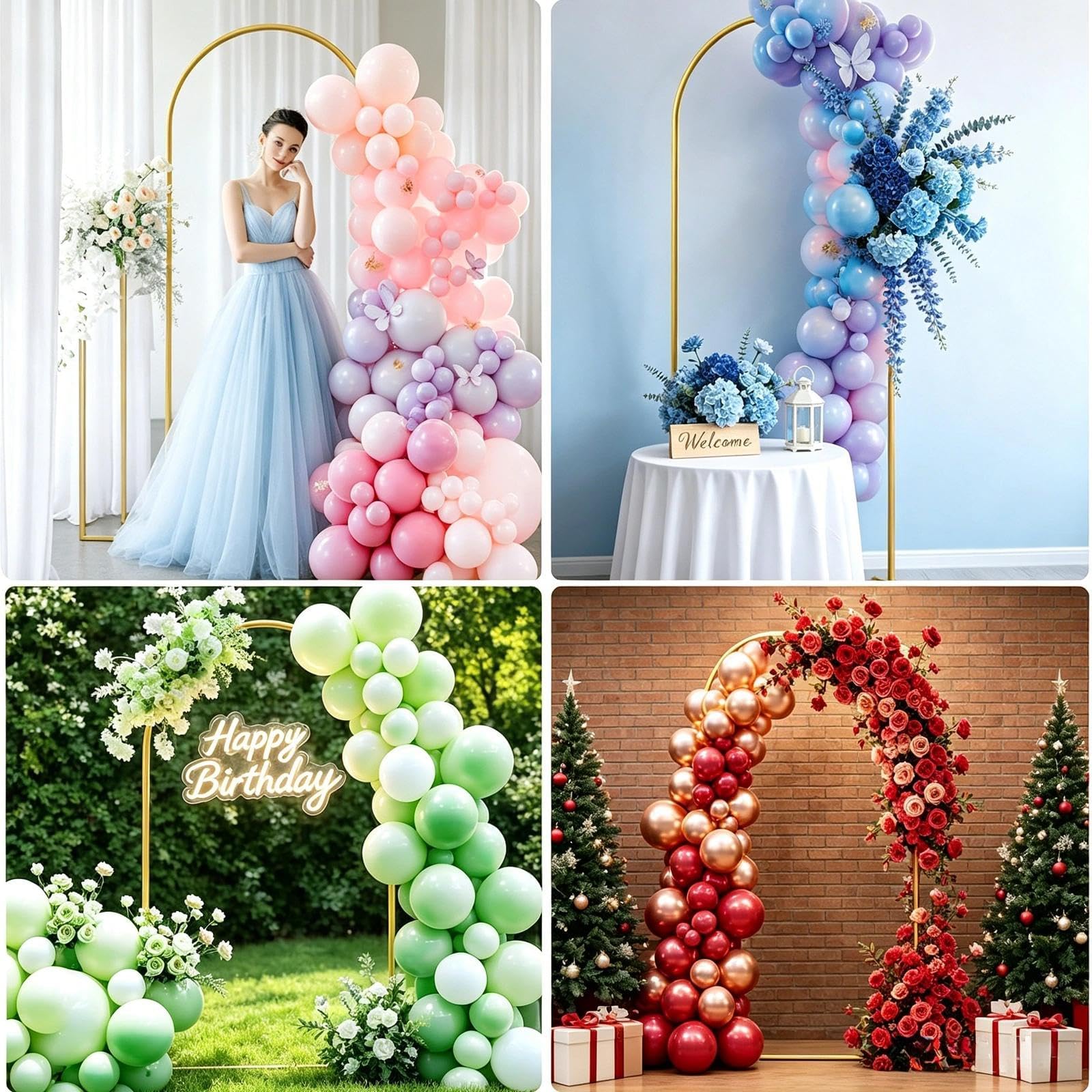 1,8 m de soporte de arco de boda, arcos de boda para fiestas, marco de boda dorado, soporte de arco de globos para novia, baby showers, decoración de fiesta de cumpleaños