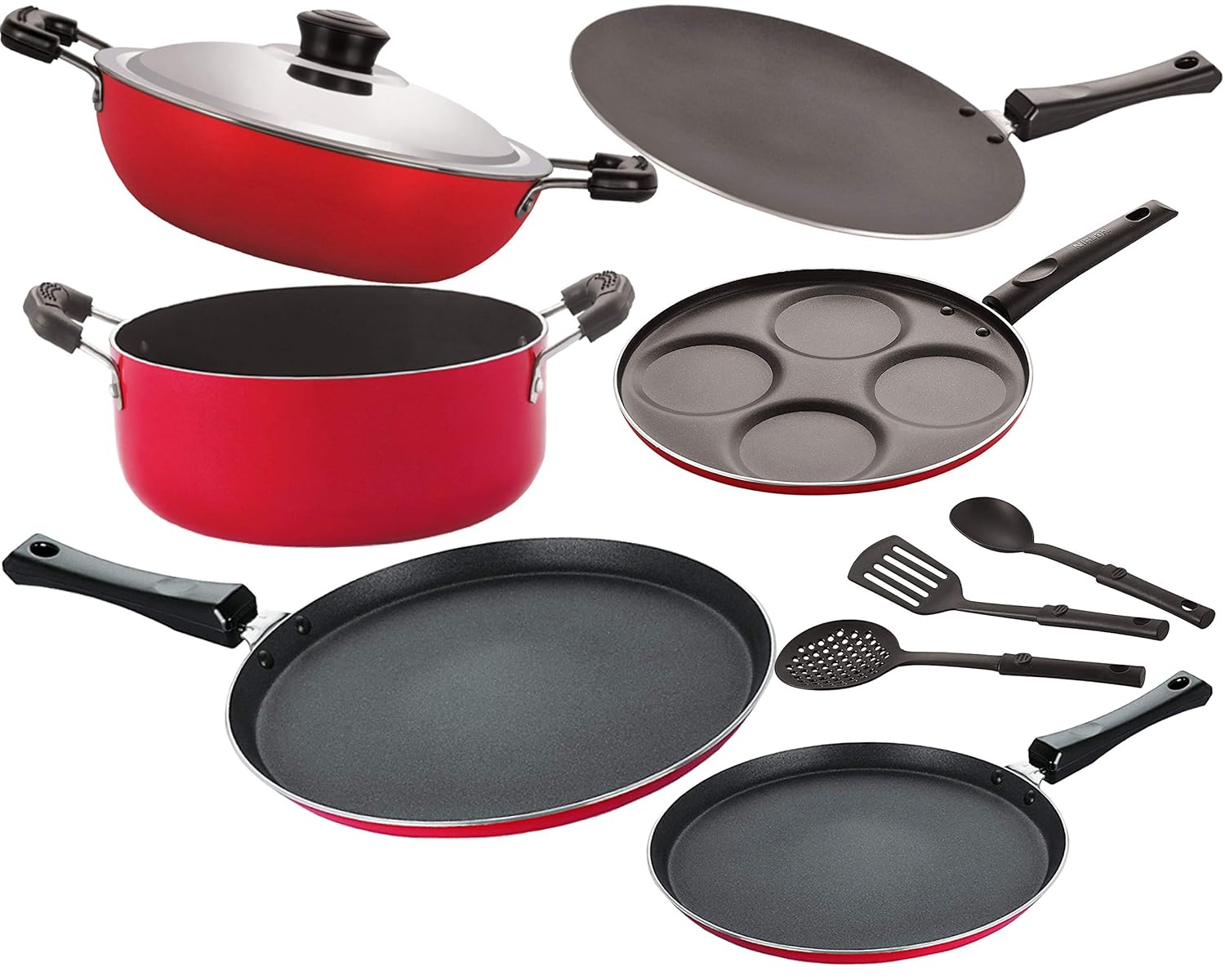 Buy Nirlon 3 Layer NonStick Dishwasher Safe Cookware Utensil Combo