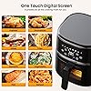 Hot air fryer 45L deep fryer Hot air without oil XL Air Fryer with viewing window LED touchscreen 8 programs air fryer 1500W Adjustable temperature control Good grilling results