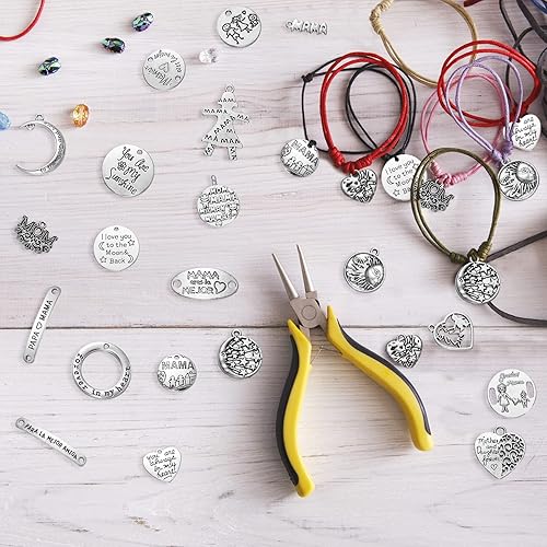 Miniatura 5 de Batiyeer 200 dijes mixtos de plata tibetana para hacer joyas, joyería suave y tibetana de metal plateado para hacer accesorios, collares, joyas,