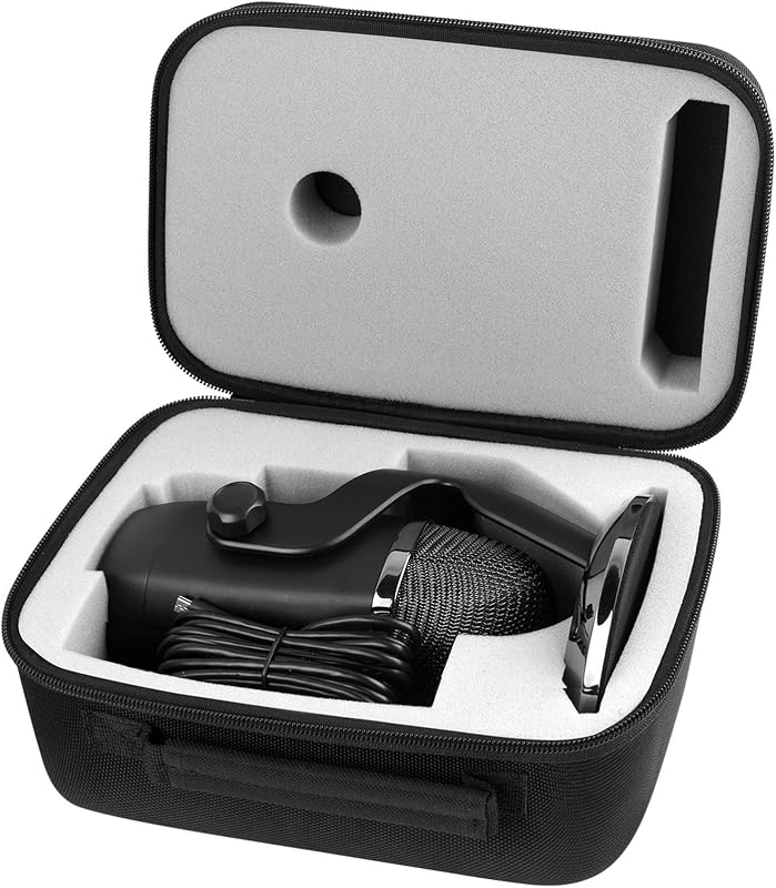 Estuche de viaje compatible con micrófonos Blue Yeti/Yeti Pro | Carcasa rígida que absorbe los golpes, inserto de espuma personalizado, para podcast, streaming y equipo de estudio, solo bolsa