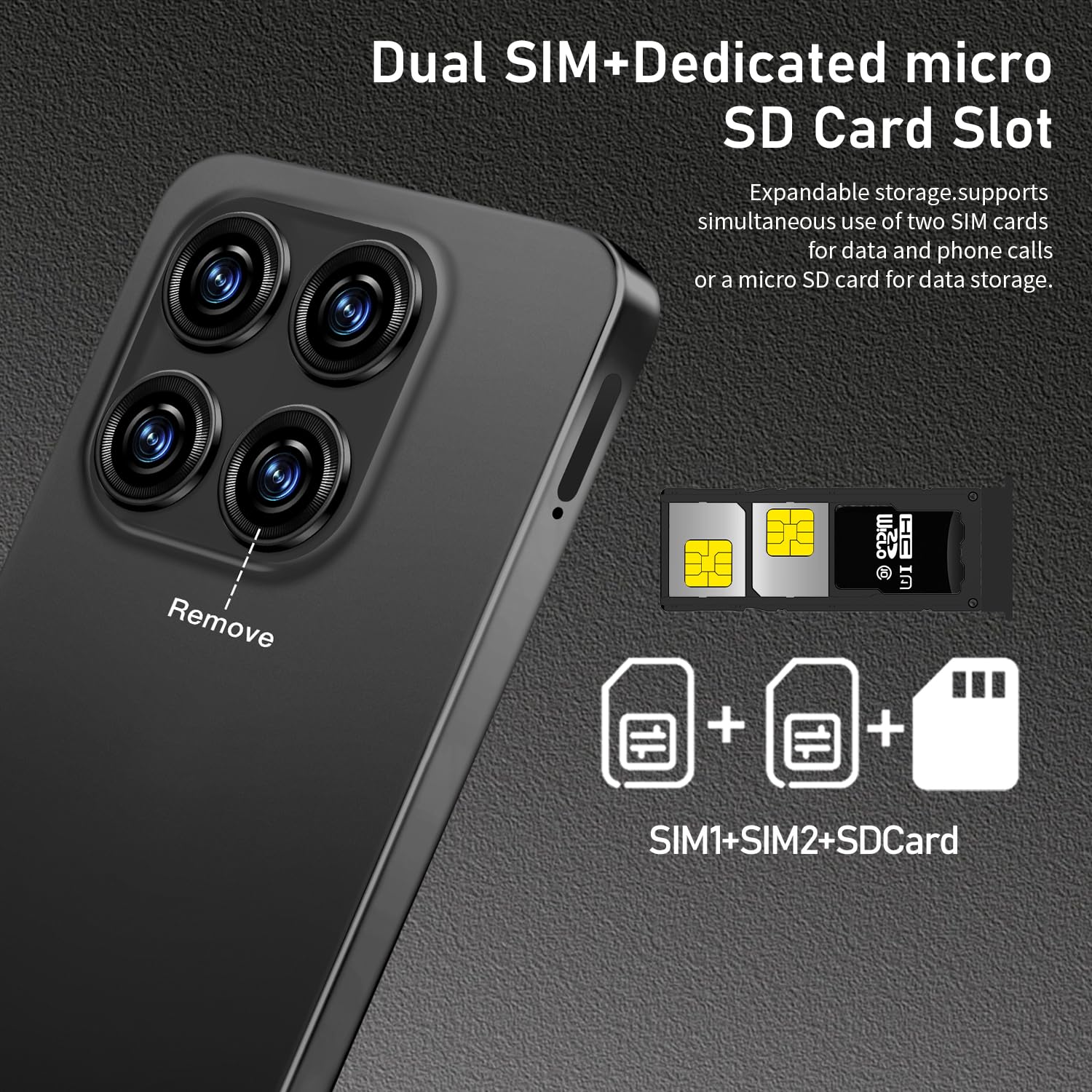 16PROMA X 12GB+512GB 6.99" HD Screen Smartphone Unlocked Cell Phone,Battery 7000mAh Unlocked The Phone, Android 14 Fingerprint Button Unlock/Photos/Face ID/Dual SIM/5G/GPS (Black, 12+512)