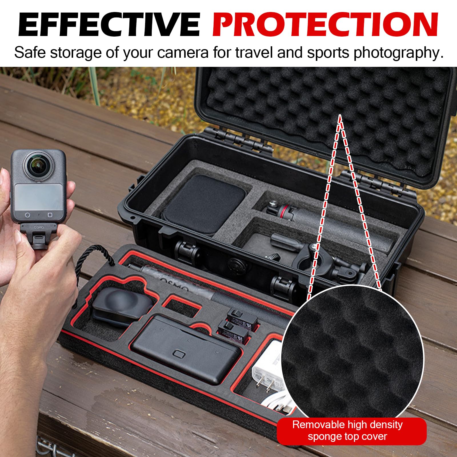 Maleta impermeable para cámara DJI Osmo 360, doble capa de carcasa dura bolsa de transporte para DJI Osmo 360 accesorios de la cámara