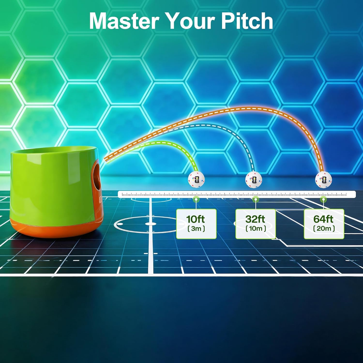 Official FIFA World Cup 2026 Edition - Dog Automatic Ball Launcher for Large Dogs Ball Thrower Machine Outdoor Indoor Use Interactive Dog Toy - Included 3 Rubber Fetch Soccer Balls