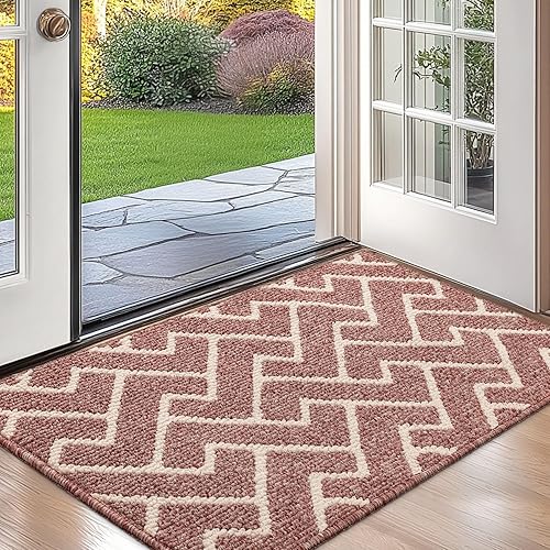 Miniatura 67 de hicorfe - Tapete para interiores, para puerta delantera o trasera, parte trasera de goma, antideslizante, absorbente, resistente a la suciedad, Café
