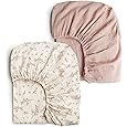 Crane Baby Soft Cotton Crib Mattress Sheet, Fitted Sheet for Cribs and Toddler Beds, Pink Tie-Dye, 28”w x 52”h x 9”d