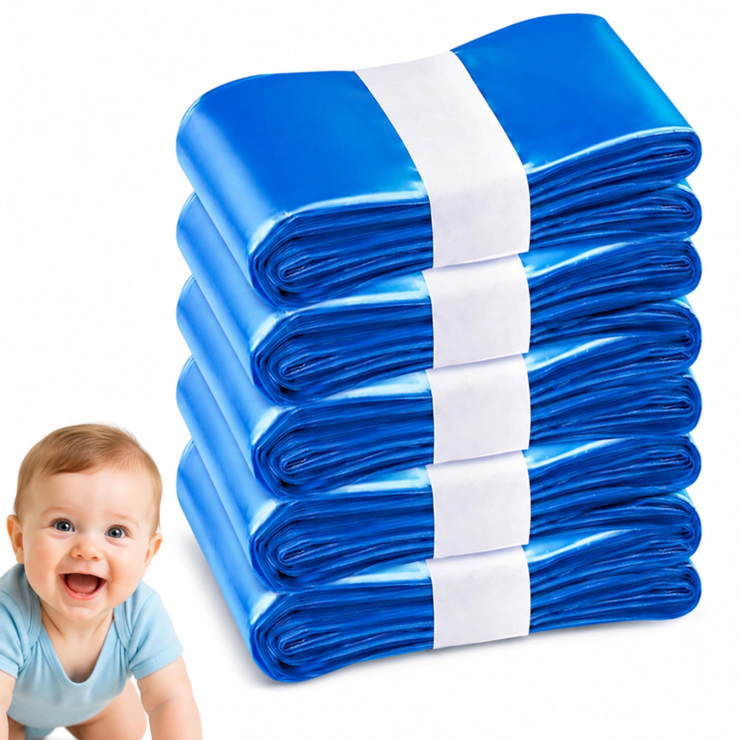 5 Pack Nappy Bin Refill Liners, 7-Layer Odour Control Leakproof Diaper Disposal Bags, Fits Most Diaper & Trash Bins, Helps Prevent Bacteria, 4.5M (F5)