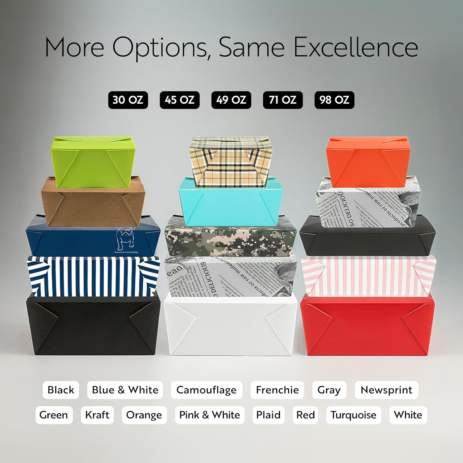 Restaurantware Paper Food Box 50 Count 30 Oz Leakproof Paper Lunch Box Greaseproof Food Container Tab-Lock Design 5.1 x 4.1 x 2.6 Inches Recyclable Blue