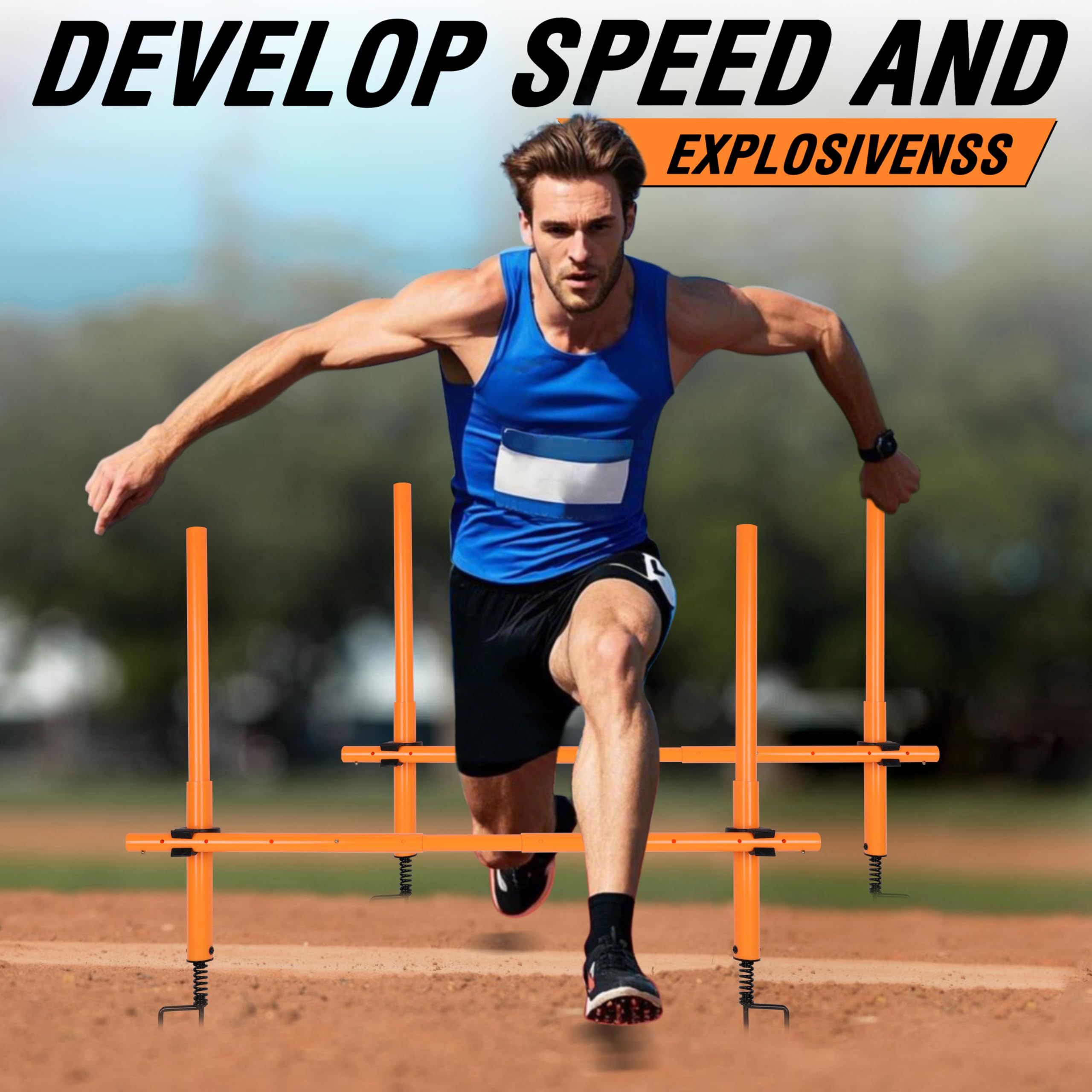 Hikeen Verstellbare Länge, Fußball-Stöcke, Agility-Trainingsstöcke, Slalom-Stöcke und Fußball-Hinderniskurs für Teenager, Fußballtraining, Outdoor-Sport, Geschwindigkeitstrainingsgeräte