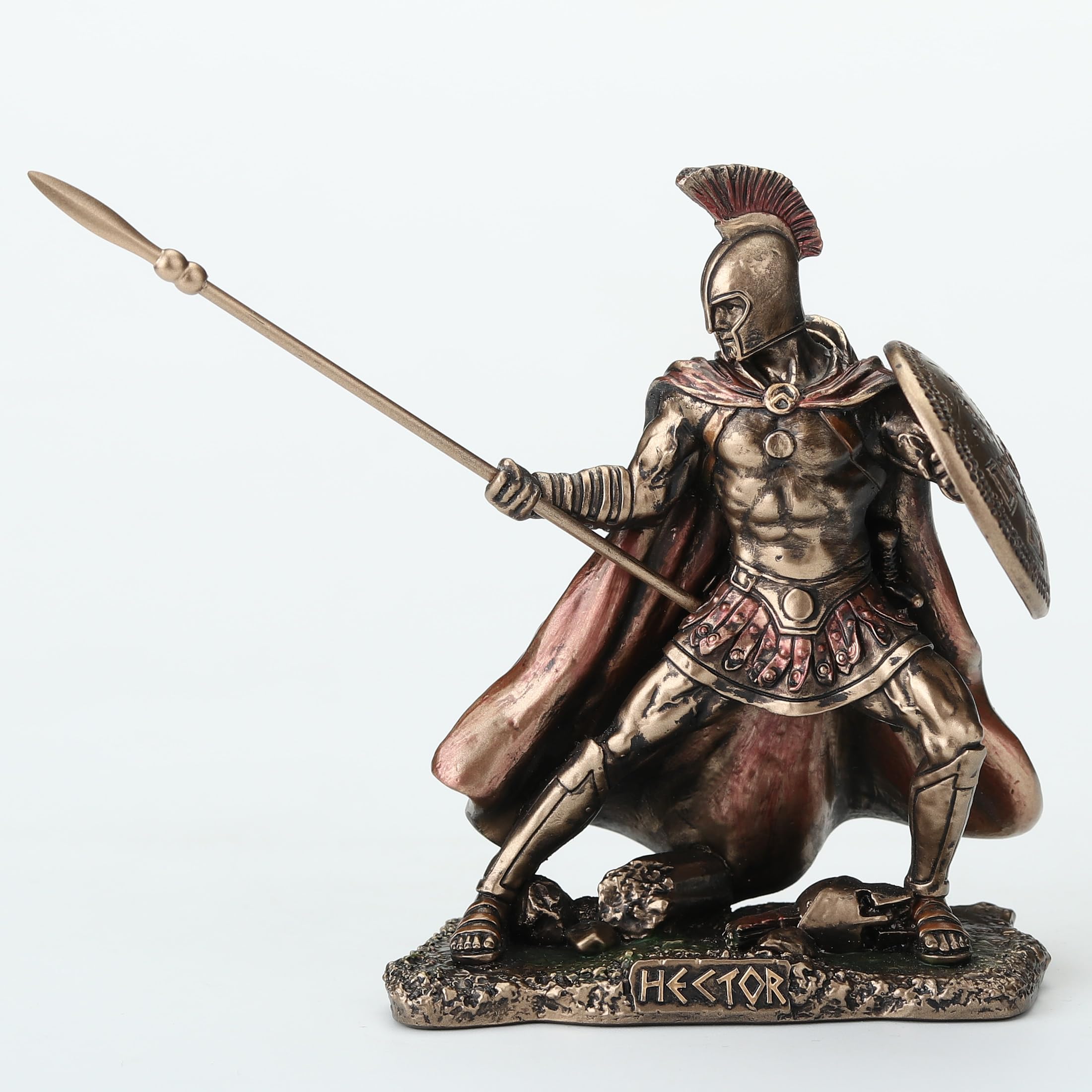 Veronese Design Ensemble de Figurines Hector Combattant Achilleus Héros grecs de la Guerre de Troie en résine coulée à Froid Finition Bronze 9,5 cm