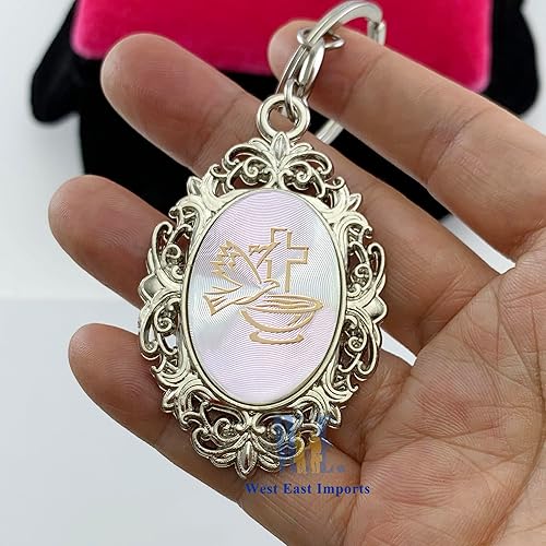 Miniatura 6 de Llavero de bautismo personalizado (12 piezas)  Llavero de metal grabado para bautizobautizoprimera comunión, regalo personalizado para invitados con