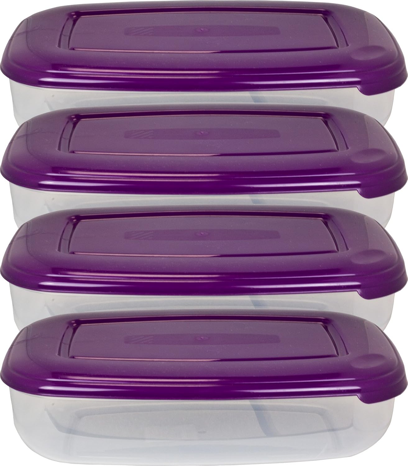 Set of 4 Large 3.75 Litre Plastic Food Containers with