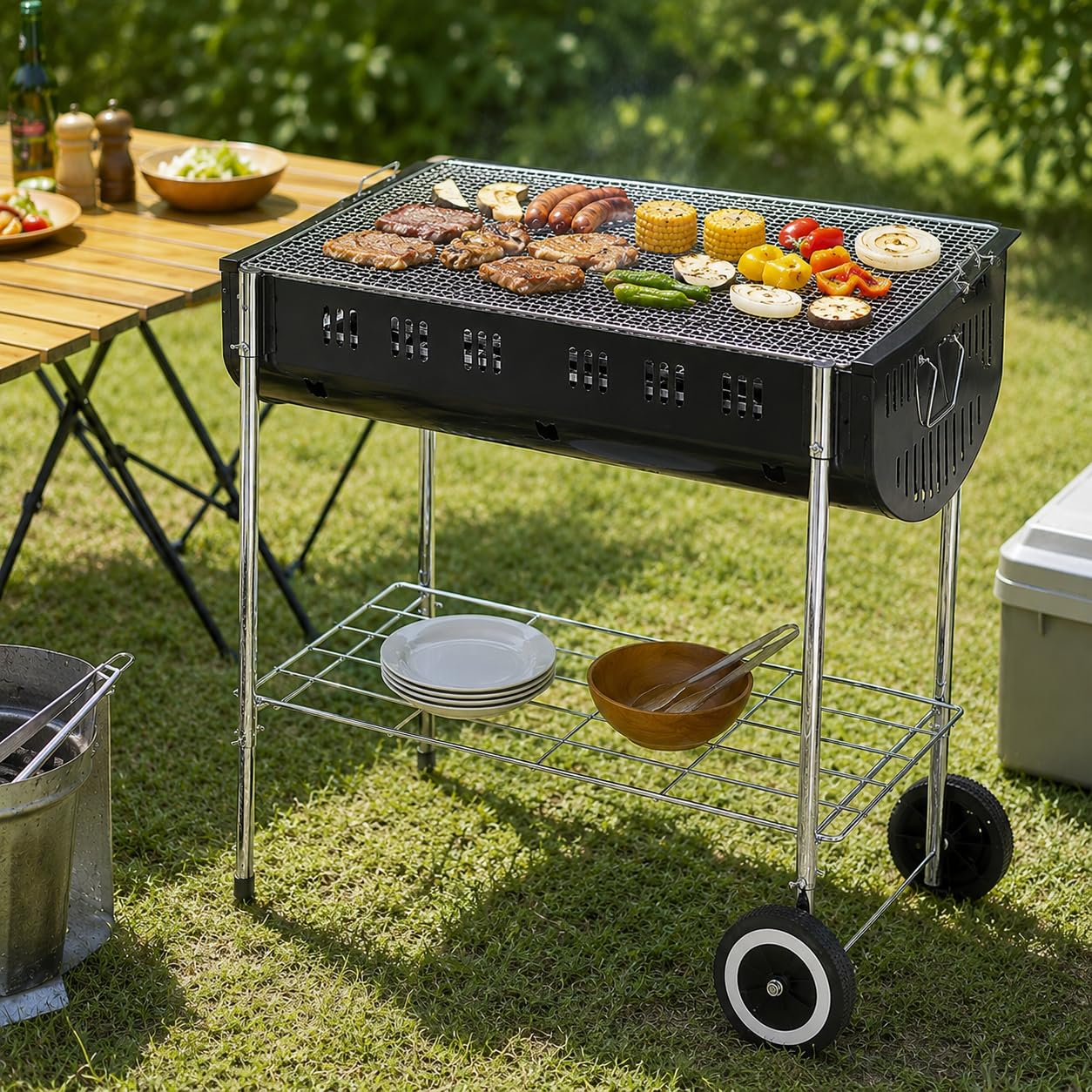 Amazon | キャプテンスタッグ バーベキューコンロ BBQ オーク LL