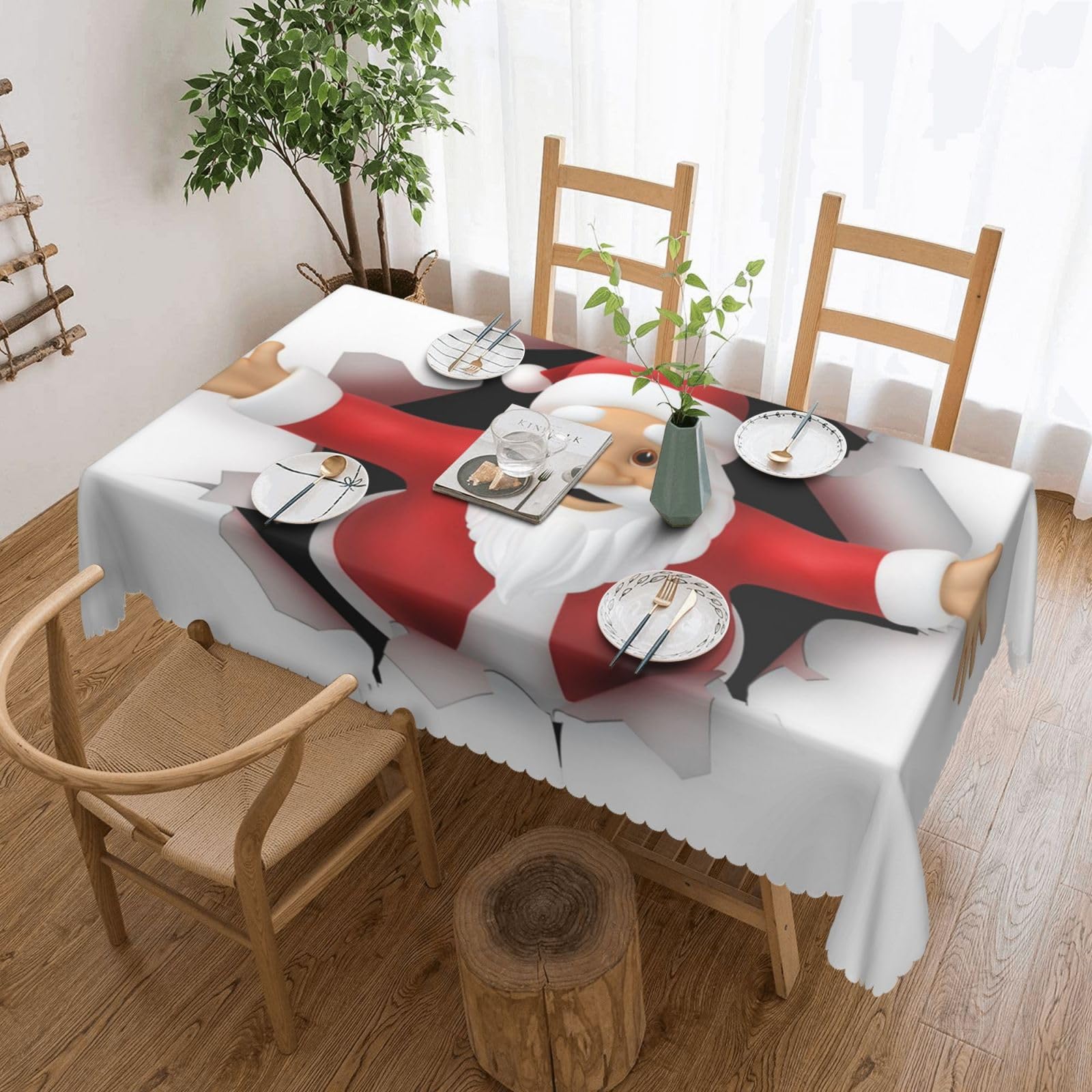 Nappe rectangulaire anti-tache de Noël pour oublier la corvée de repassage