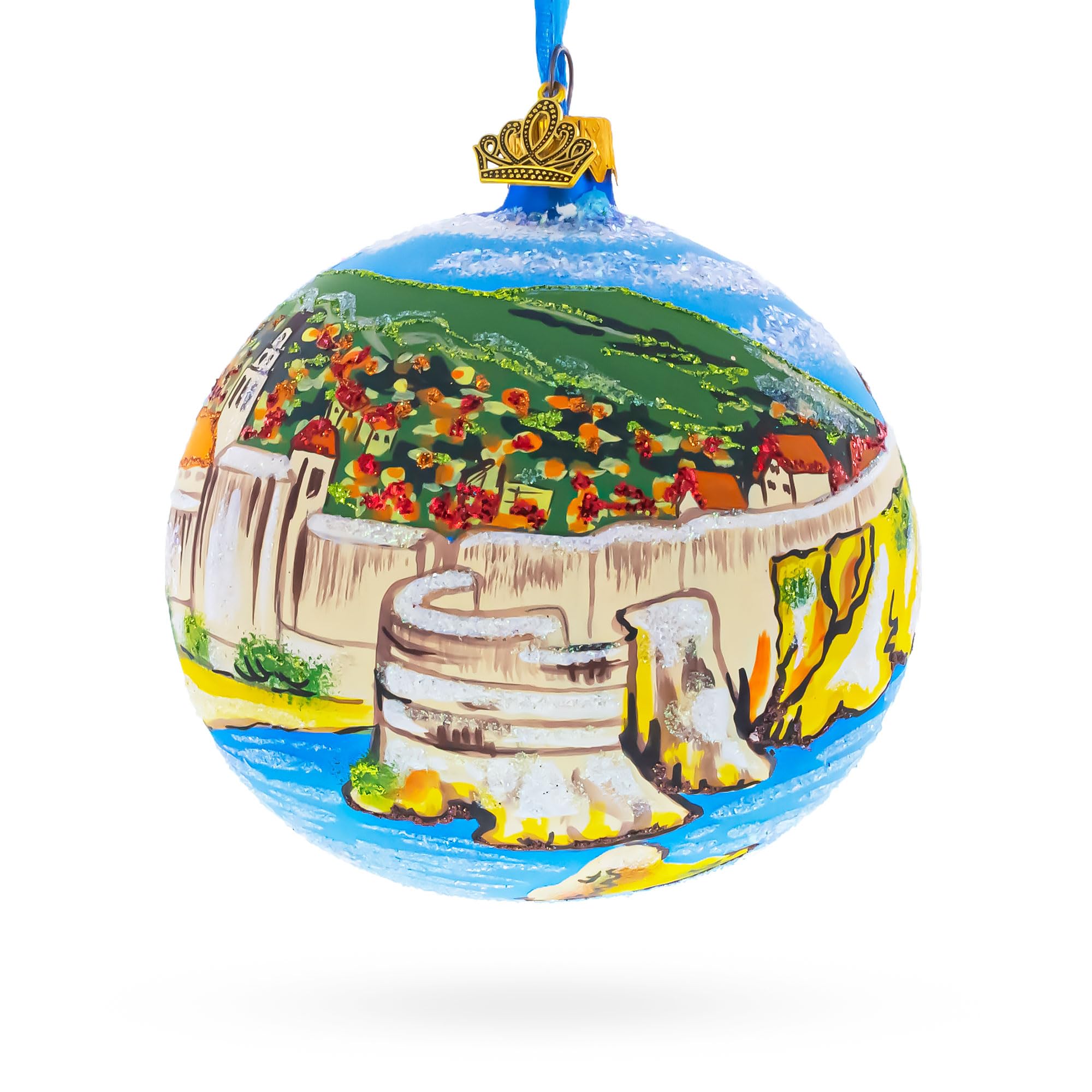 Boule de Noël Dubrovnik souvenir de Croatie cadeau de collection BestPysanky