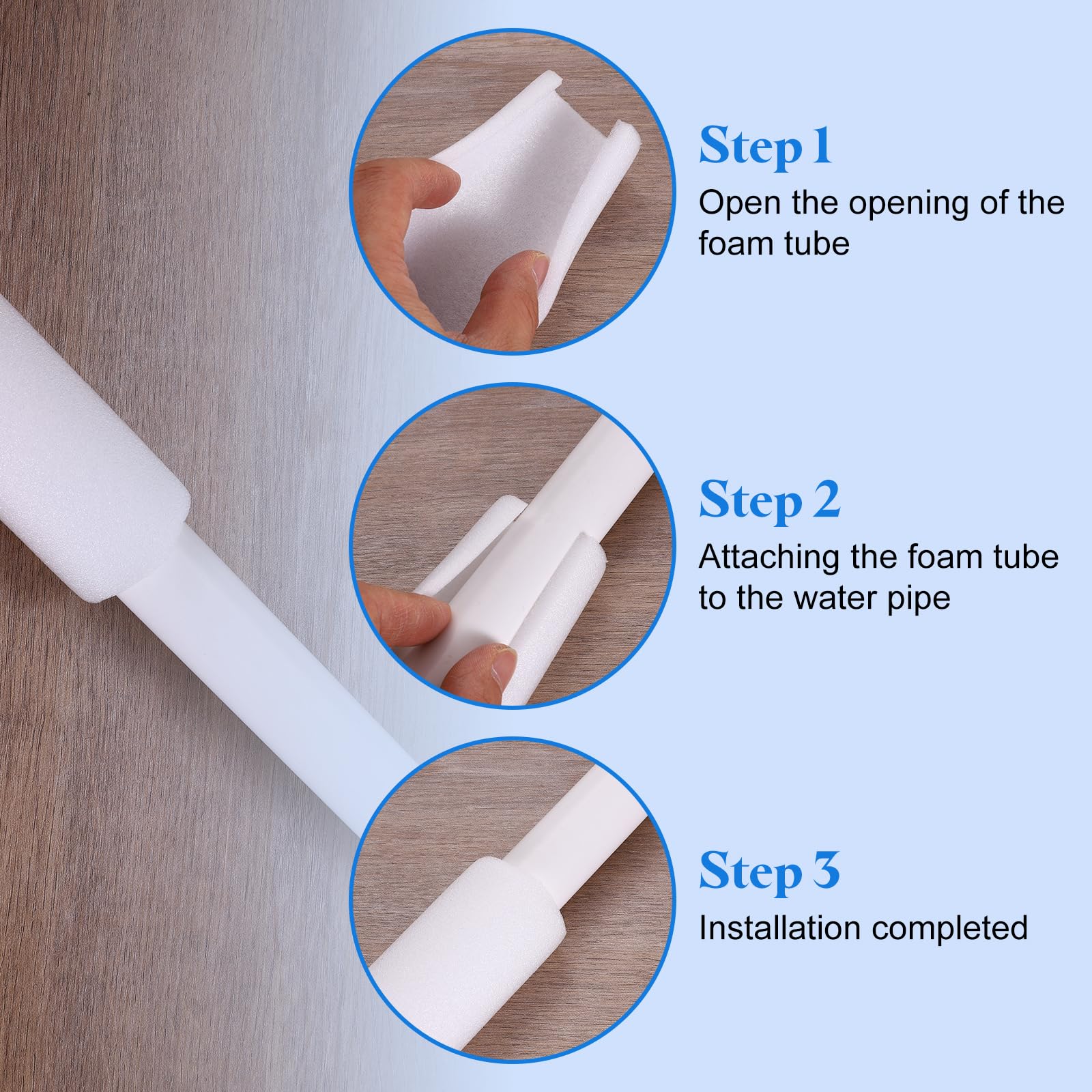 QUARKZMAN 5 Pcs Tube D'Isolation En Mousse Pour Tuyau De 0.87 Pouce 3.3 Pieds, Coussins De Tuyau Creux Pour Protection Contre Le Gel En Hiver Chaude Et Froide, Blanc OD 1.26"