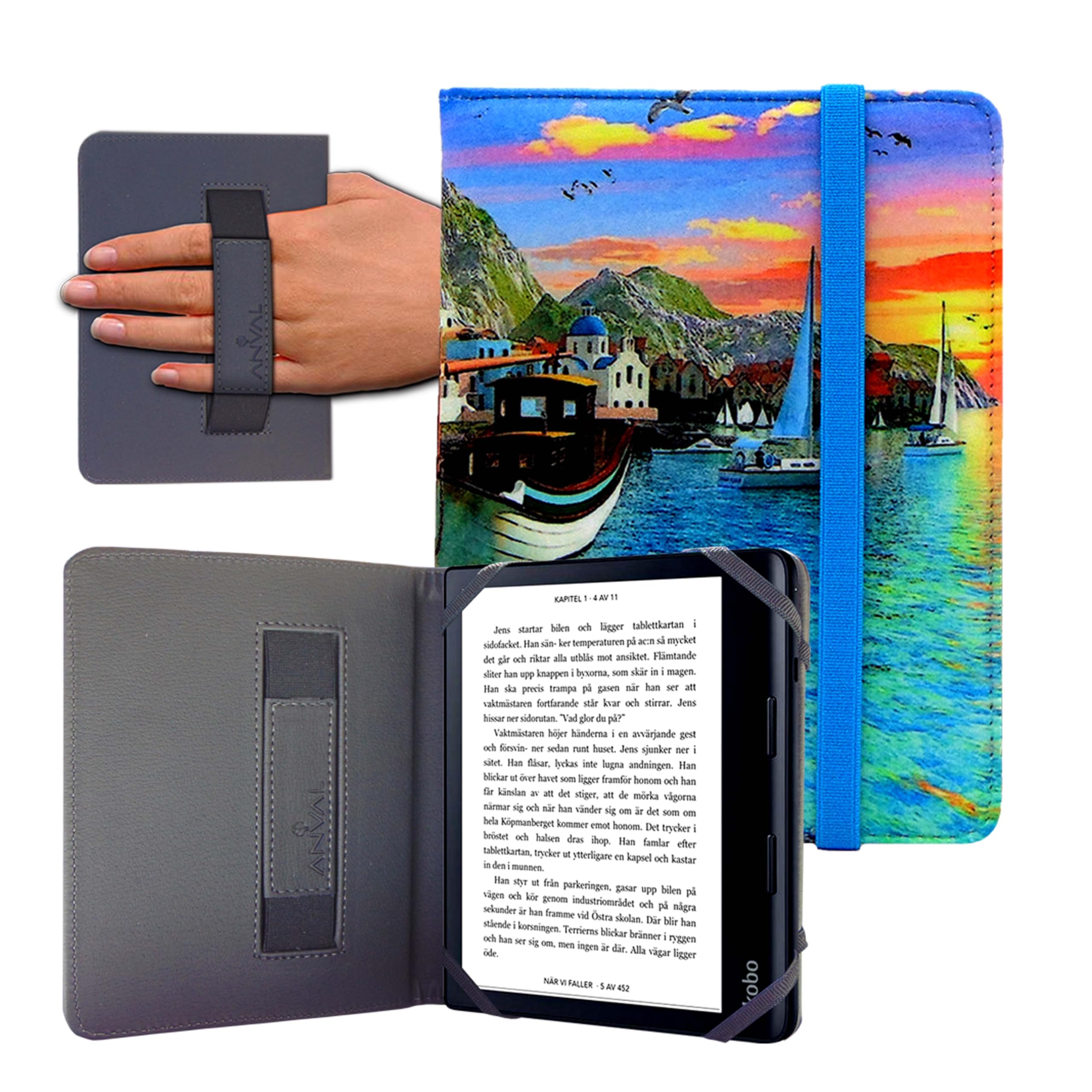 Funda para Libro electrónico eReader eBook de 6 Pulgadas - Kobo, Woxter, Tagus, BQ, Energy, SPC, Inves, Papyre, Wolder, Nolim - 6" Universal - elástico (173) — view 27
