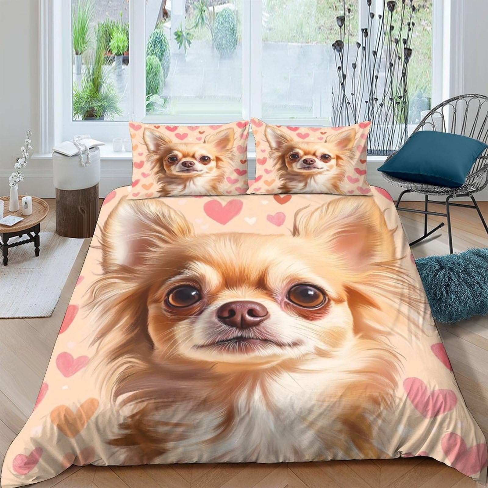 Parure de lit chien mignon housse de couette 3d king 220x240cm