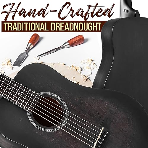 Miniatura 6 de Pyle Kit de inicio de guitarra acústica de 6 cuerdas para principiantes paquete de guitarra Acustica con cuerpo cortado juego de cuerpo para