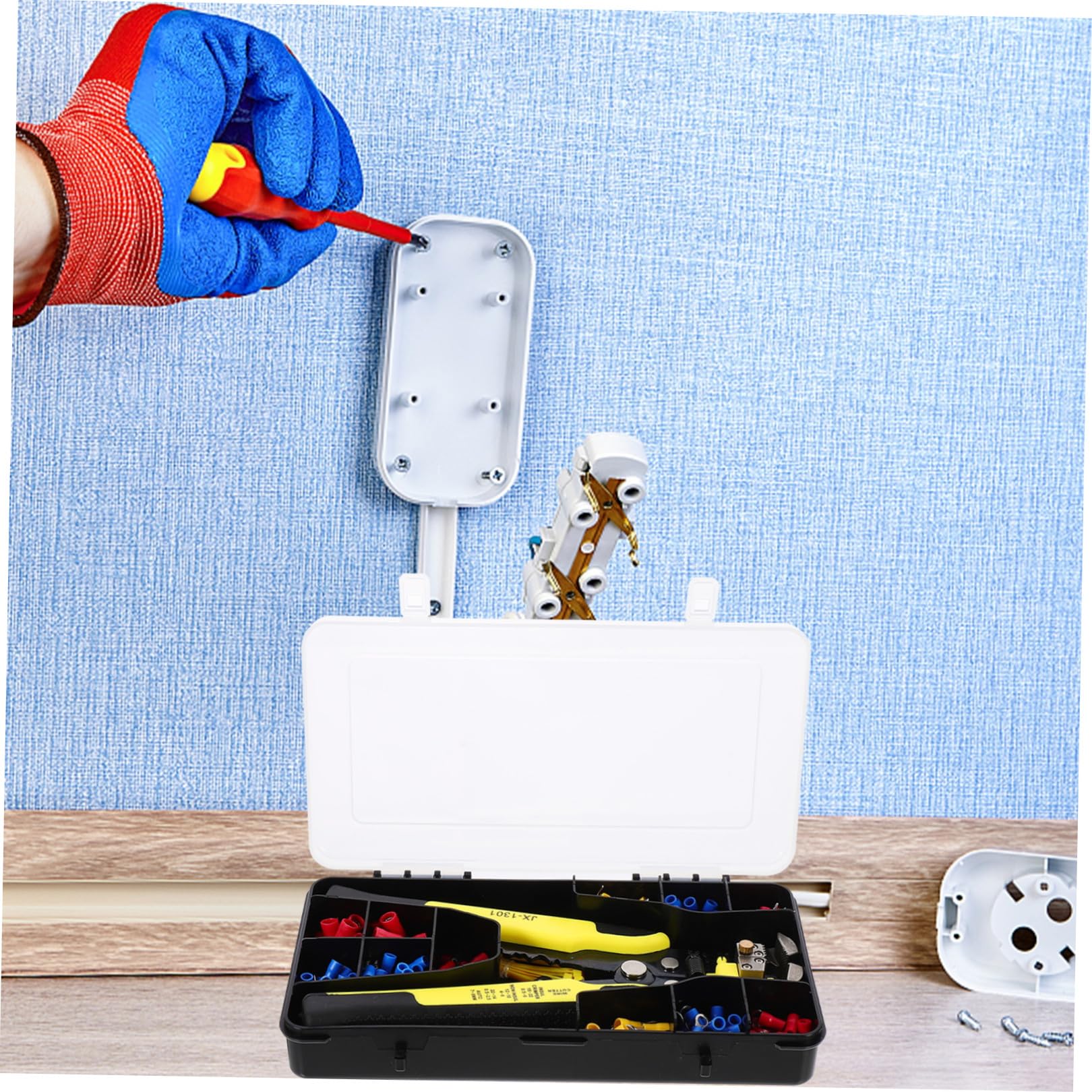iplusmile Kit de Alicates para Crimpar de Cable 271piezas Crimpadora de Cable Herramienta Duradera para Electricistas Uso Profesional Conectores Incluidos