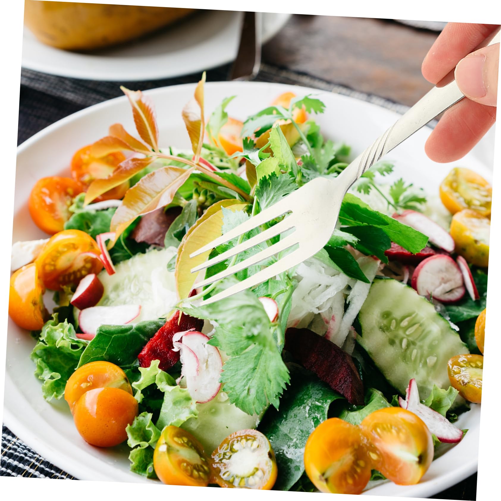 Garneck 8pcs Stainless Steel Tableware Giant Fork Huge Fork Serving Fork Appetizer Forks Stirring Fork Spaghetti Forks for Eating Silverware Flatware Western Food Fork Salad Food Fork