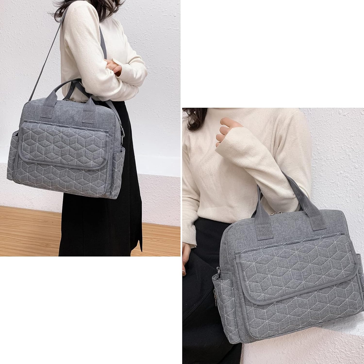 Diaper Bag Tote Baby Changing Bag Baby Bags for Mom Multifunction Travel Diaper Bag for Women（Grey1）