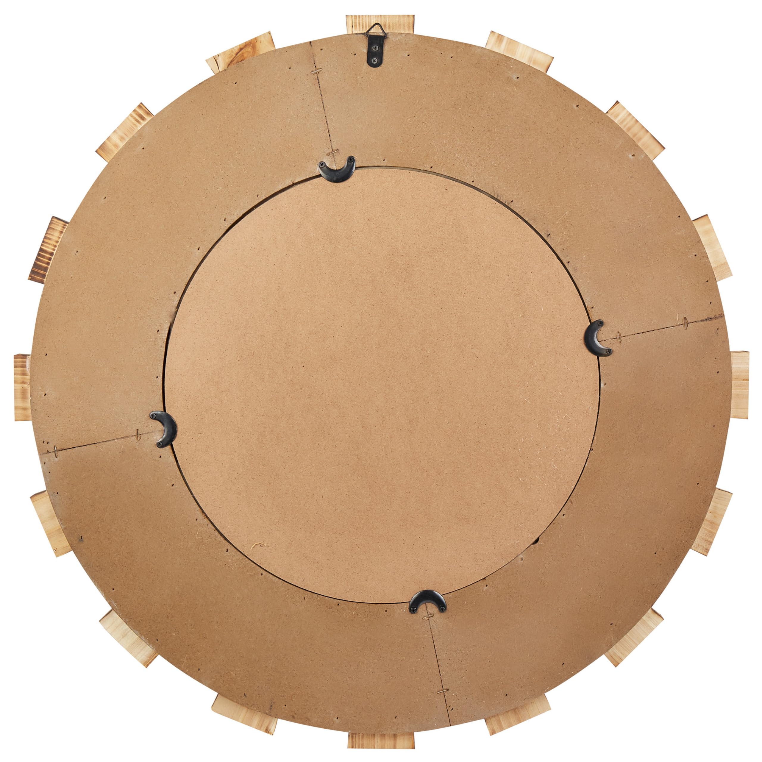 Beliani Specchio decorativo parete moderno rotondo 66 cm mano legno chiaro