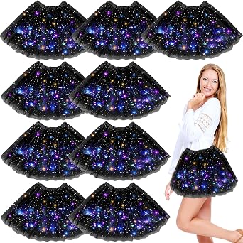 Vabean Light up Tutu Womens LED Tutu Skirt for Women Elastic Layered Tulle Ballet Dance Skirt for Halloween