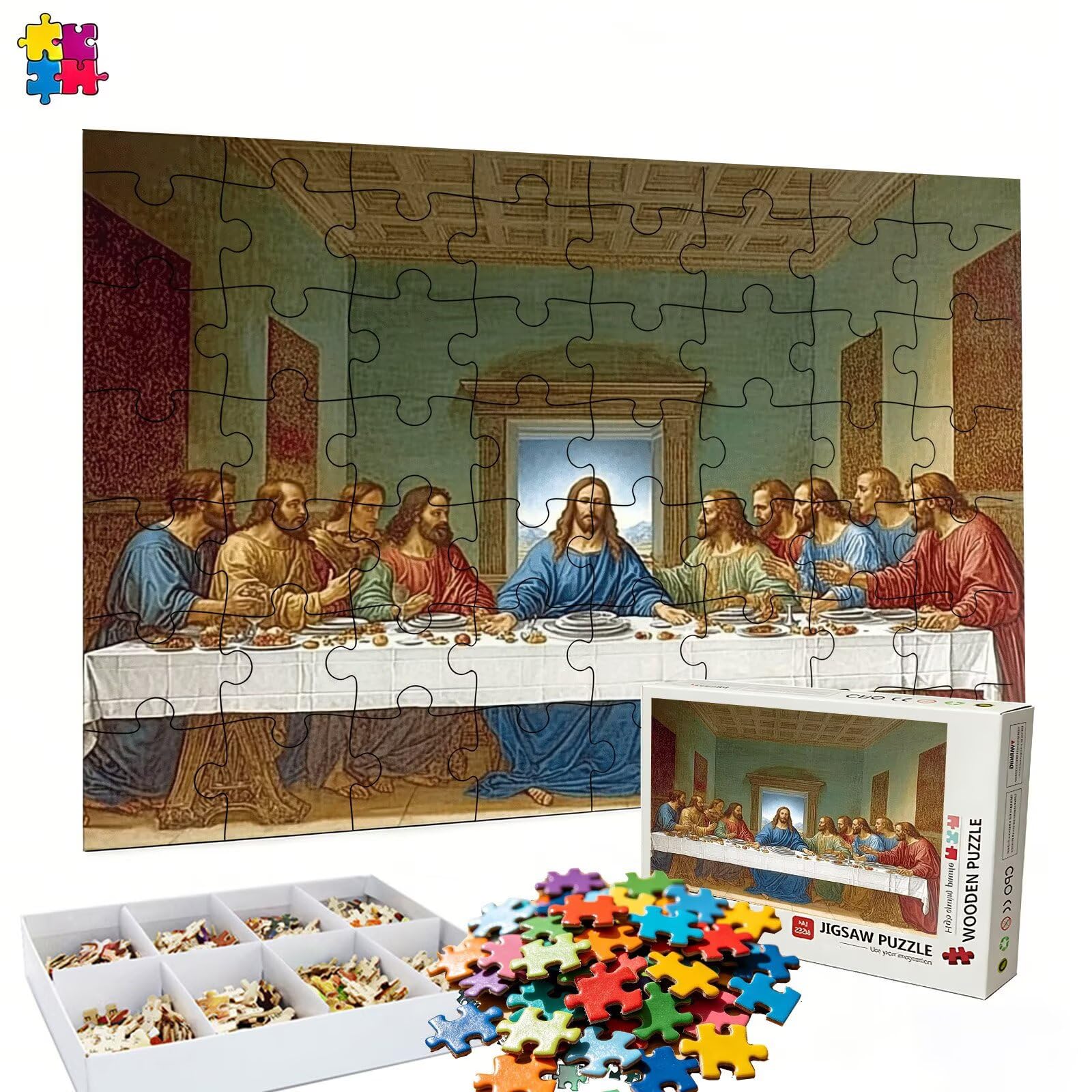 House The Last Supper Puzzle – 5000 puzzli dla dorosłych – tylna strona zawiera przewodniki z drukowanymi literami – elementy pasują do siebie przytulnie – drewniane puzzle dla dorosłych 150 x 100 cm