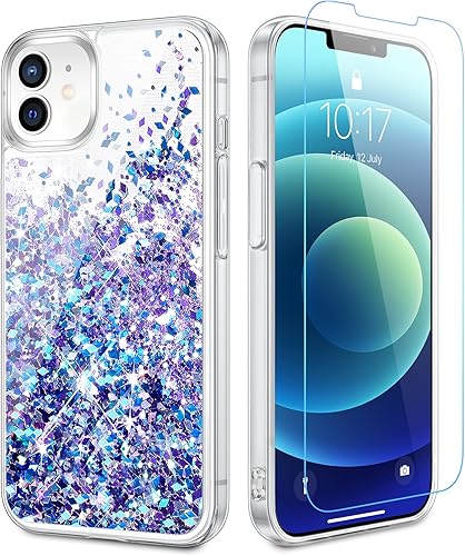 Miniatura 1 de Caka - Funda con purpurina para iPhone 12 iPhone 12 Pro 61 pulgadas brillo liquido para mujer funda rosa de arena movediza