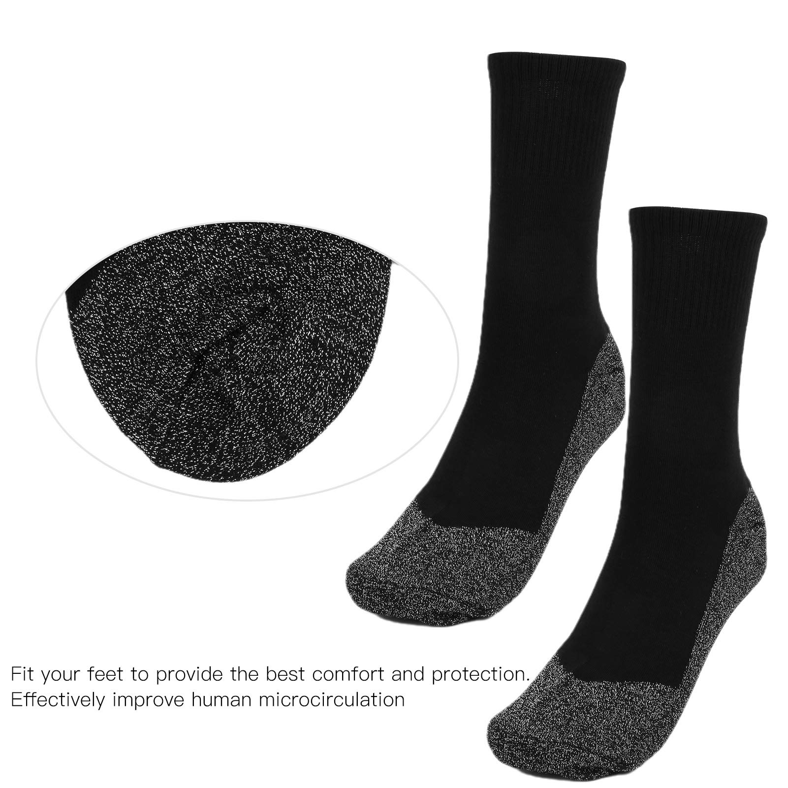 Calze Termiche Riscaldate In Fibra Alluminata – 2 Paia In Nylon, Morbide E Traspiranti, Ideali Per Sci, Escursionismo E Attività Outdoor (Taglia Corta)