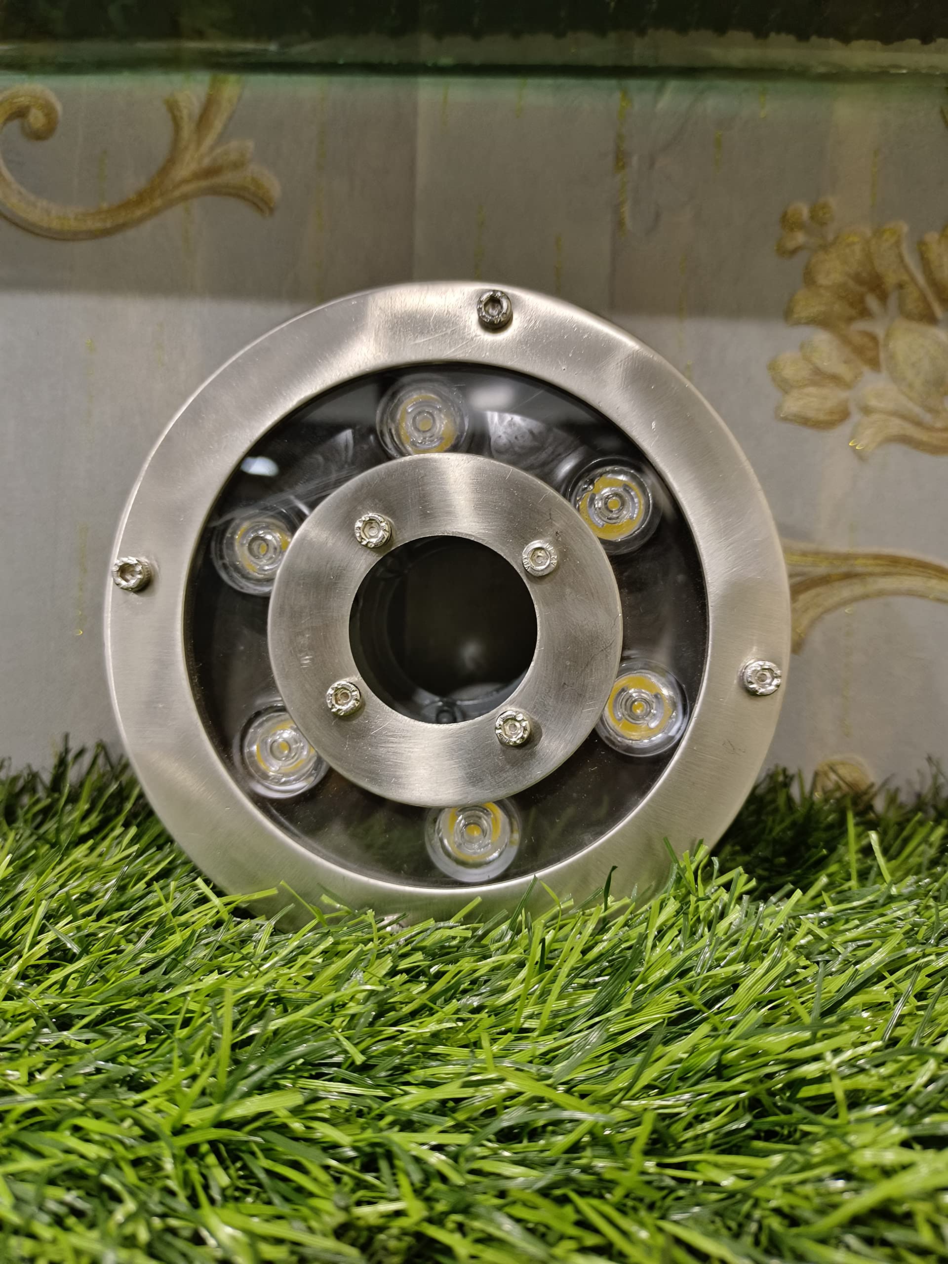 HUMA Fountains and Pools 6 WATT Adjustable Nozzle Fountain Light with 1" Centre Hole 5 INCH Outer and 2 INCH Length (HF059) (Warm White)