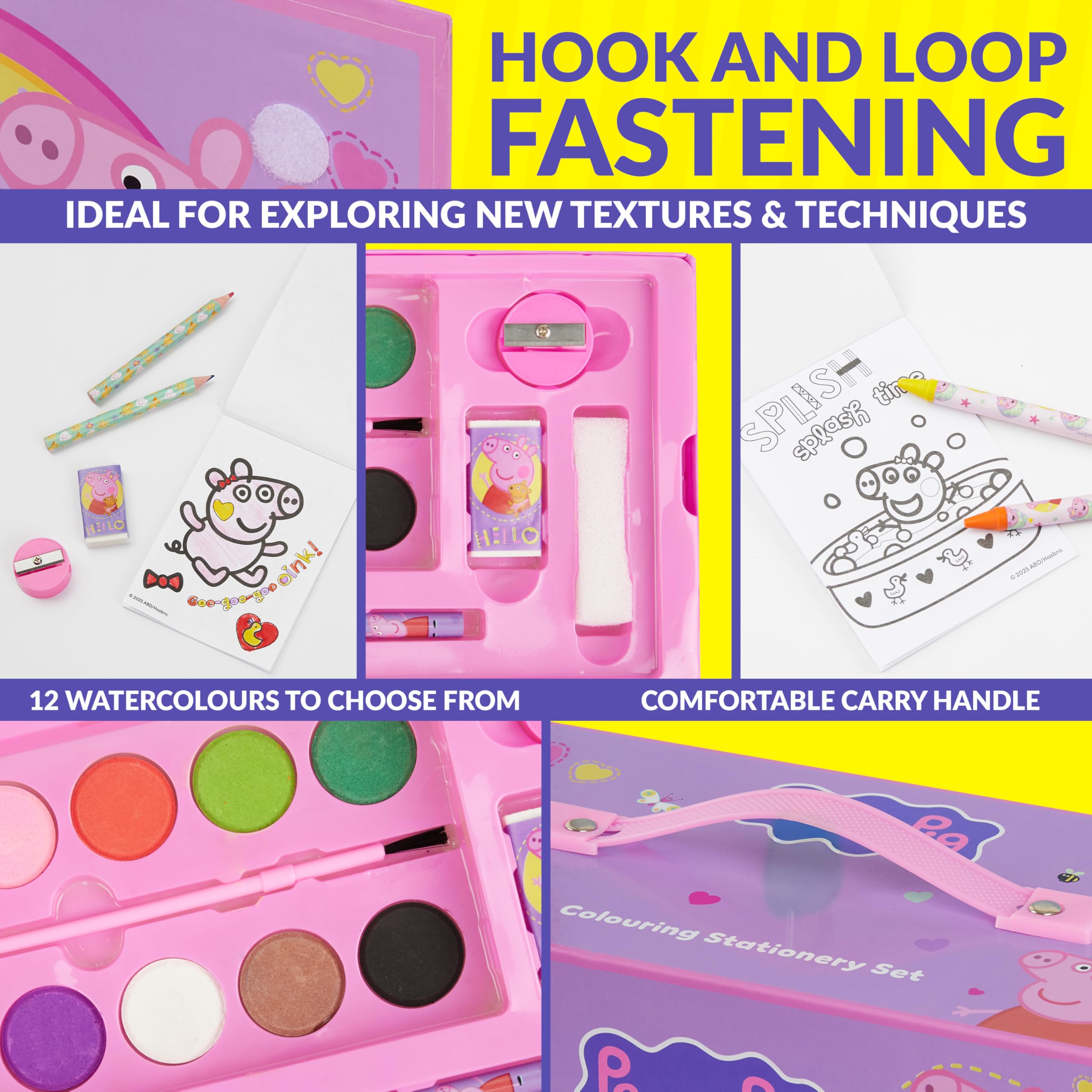 Peppa Pig Kit Dessin Coloriage et Peinture, Coffret Créatif Fille, Mallette Enfant d'Art de 30 Pièces, Fournitures de Loisirs Créatifs, Cadeau Fille