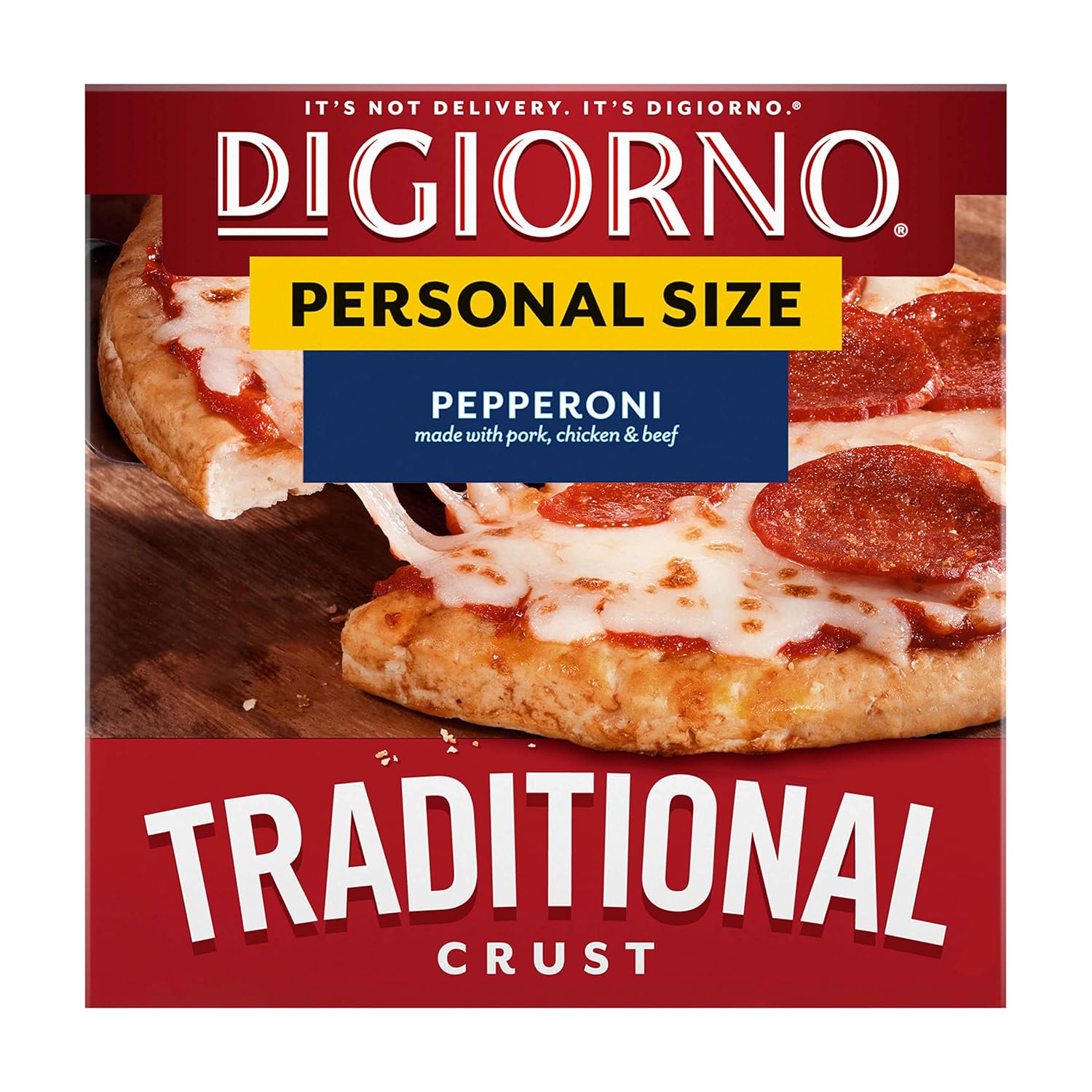 DiGiorno Pepperoni Frozen Personal Pizza on a Hand-Tossed Style Traditional Crust, 9.3 Oz