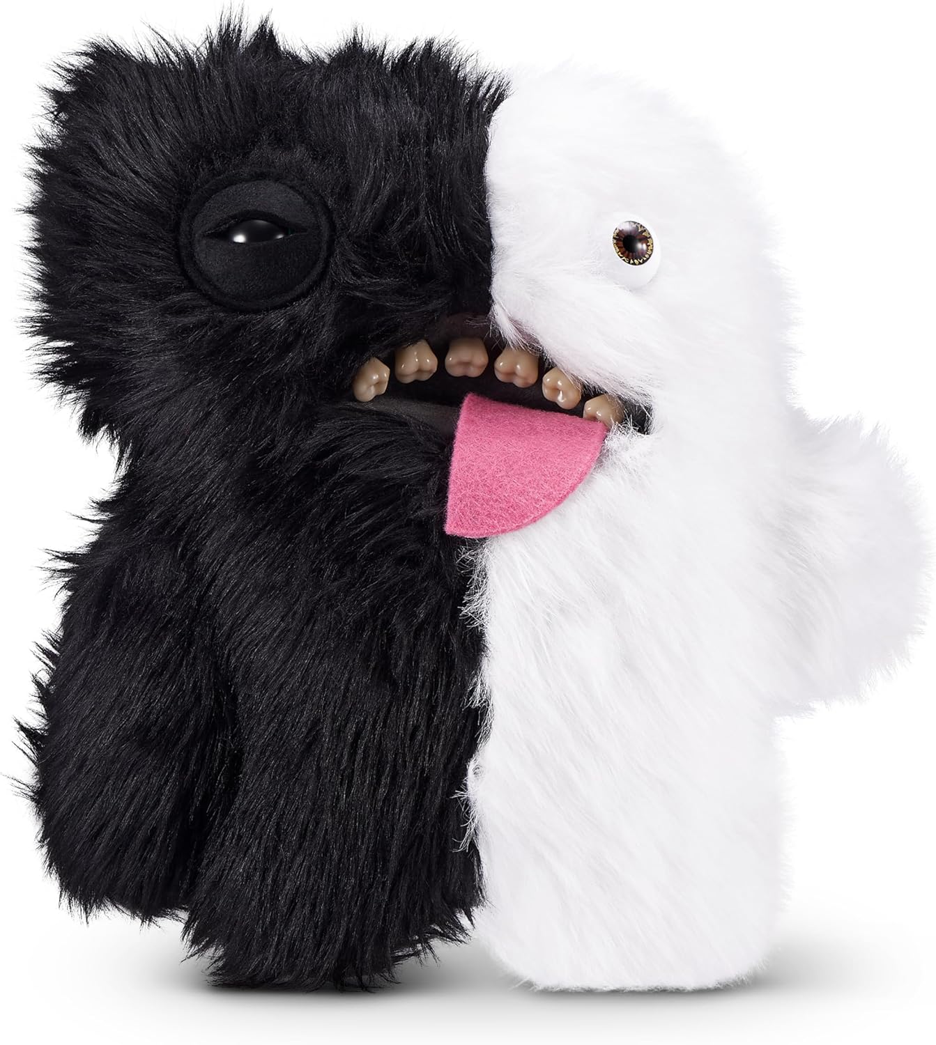 Fuggler Misfit Monsters 23 cm Series 1 by Zuru, Funny Ugly Monster Plush Toy (Wide Eyed & Oogah Boogah - Black & White)