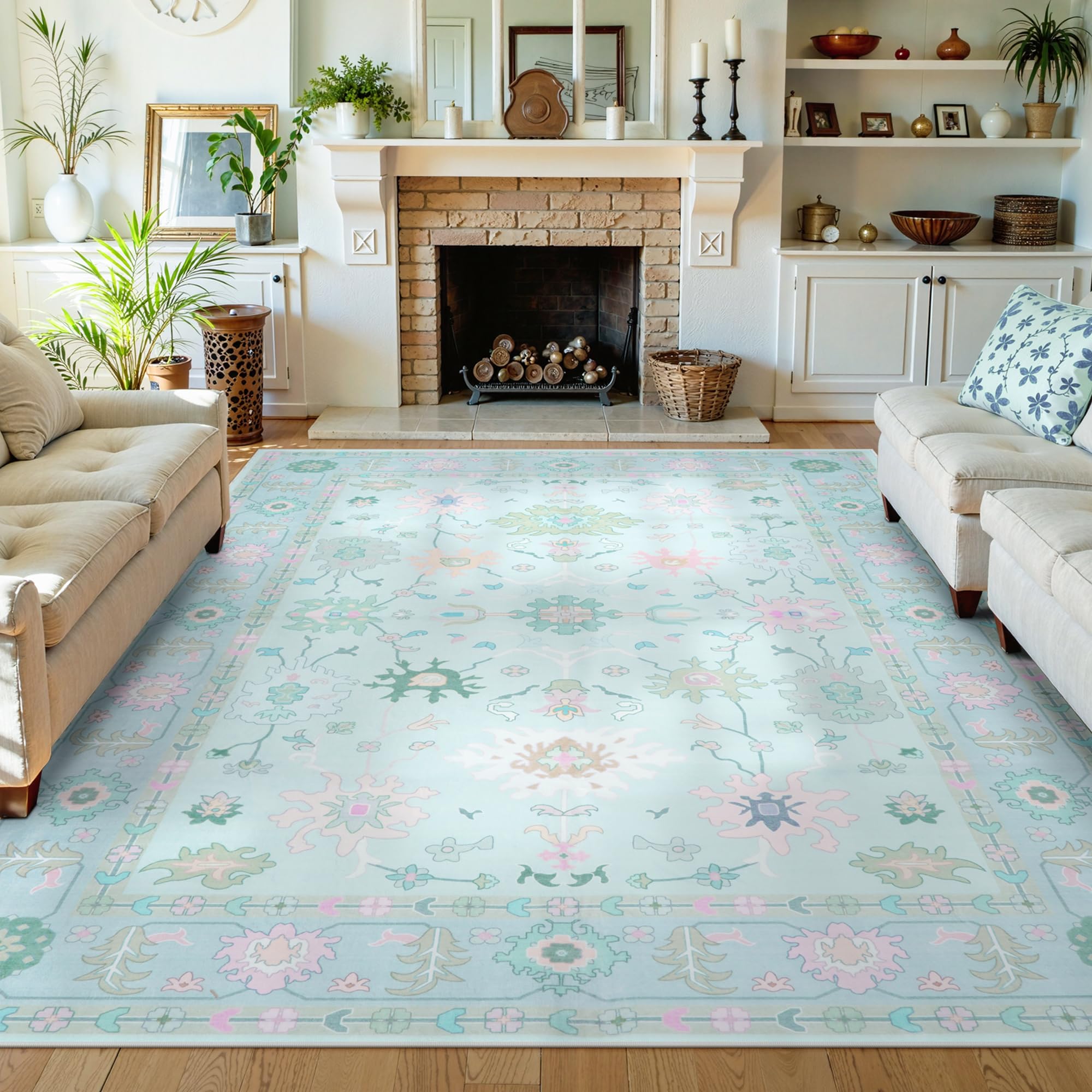 Amazon.com: LIVEBOX Washable Oushak Rug Non Slip 8 x 10 Rugs for